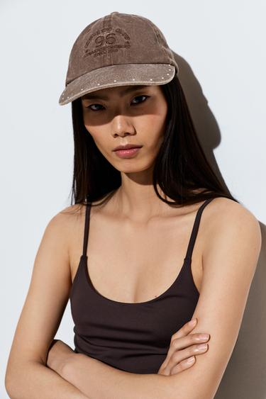 Studded cap — BROWN 1