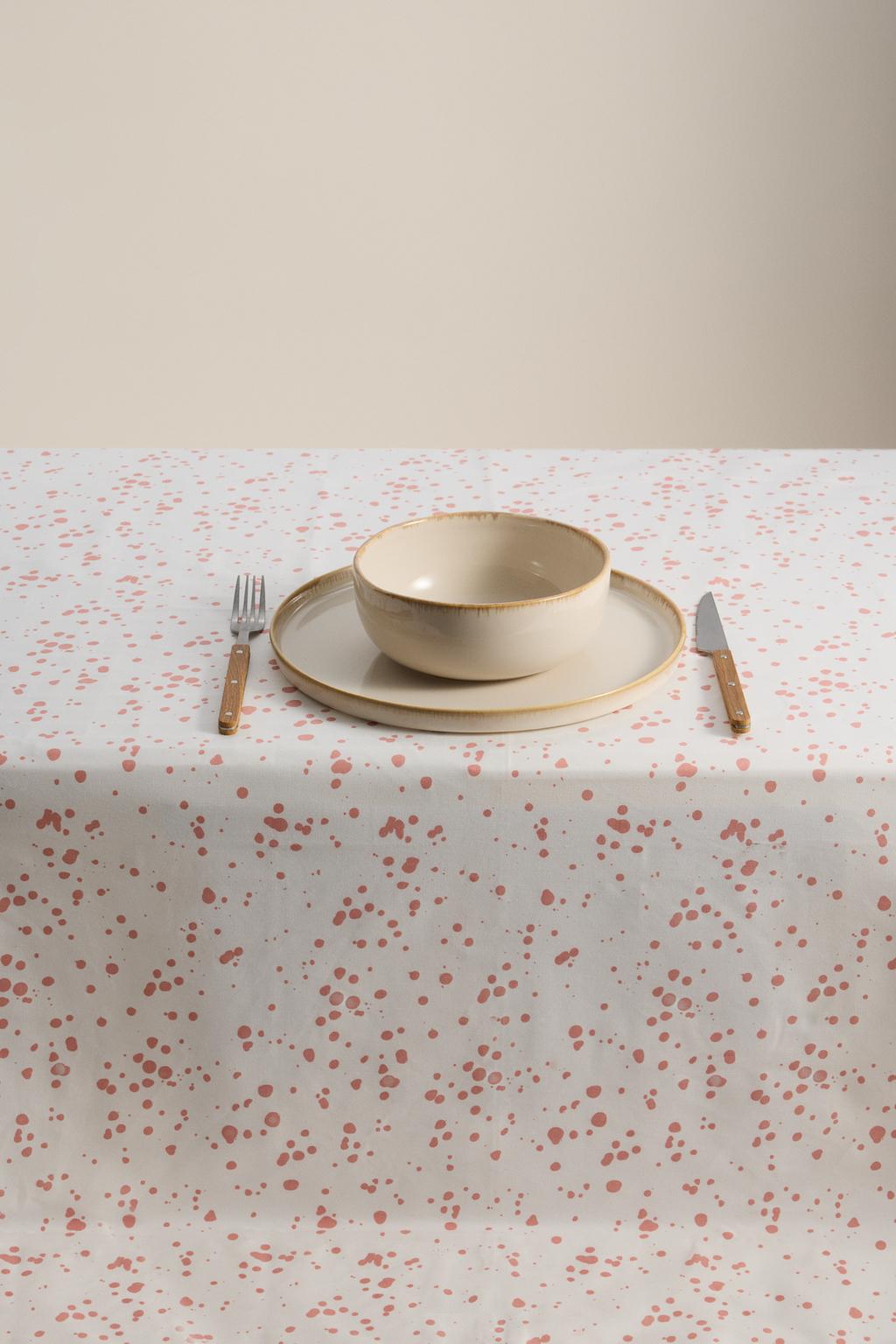 Tovaglia stampata a pois 240 x 140 cm