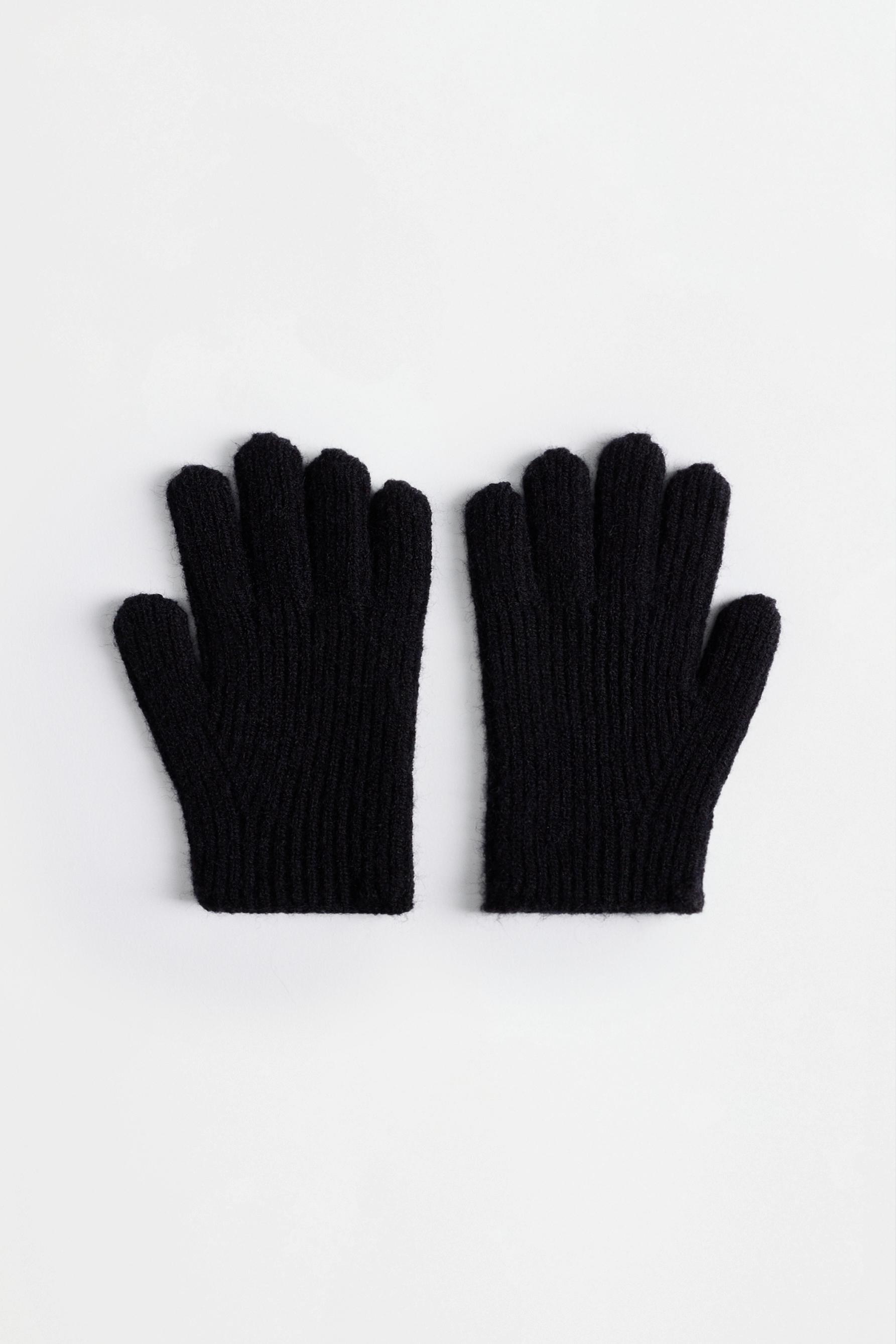 Knit gloves — BLACK