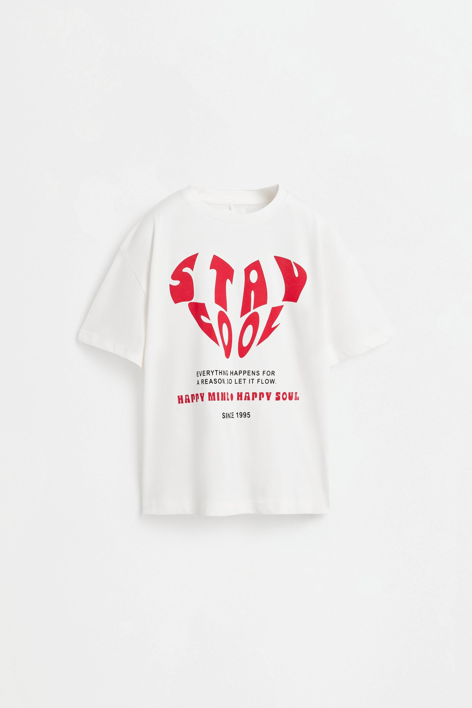 Printed T-shirt — WHITE/PALE