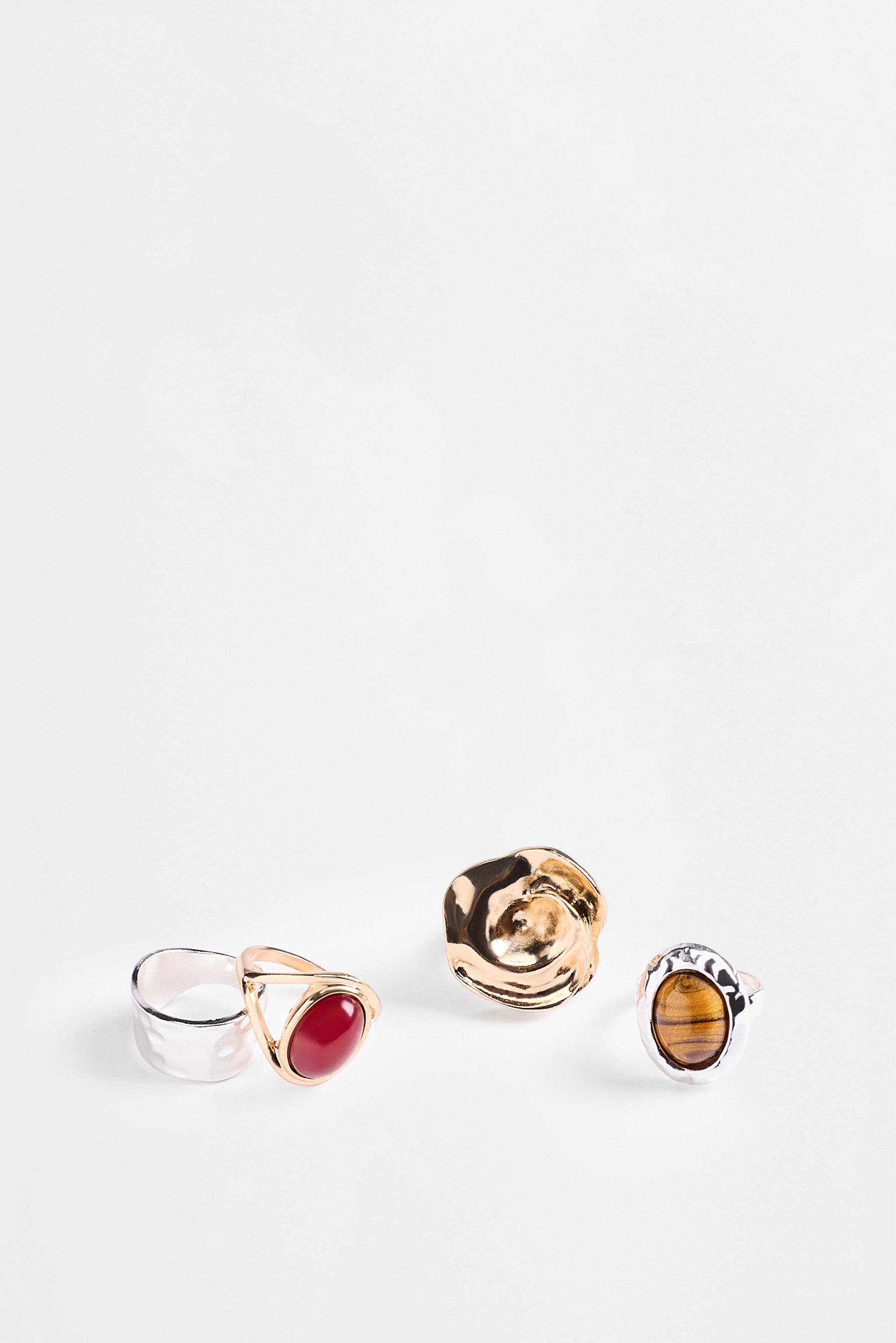 Assorted Rings (4-Pack) — GOLD - SILVER