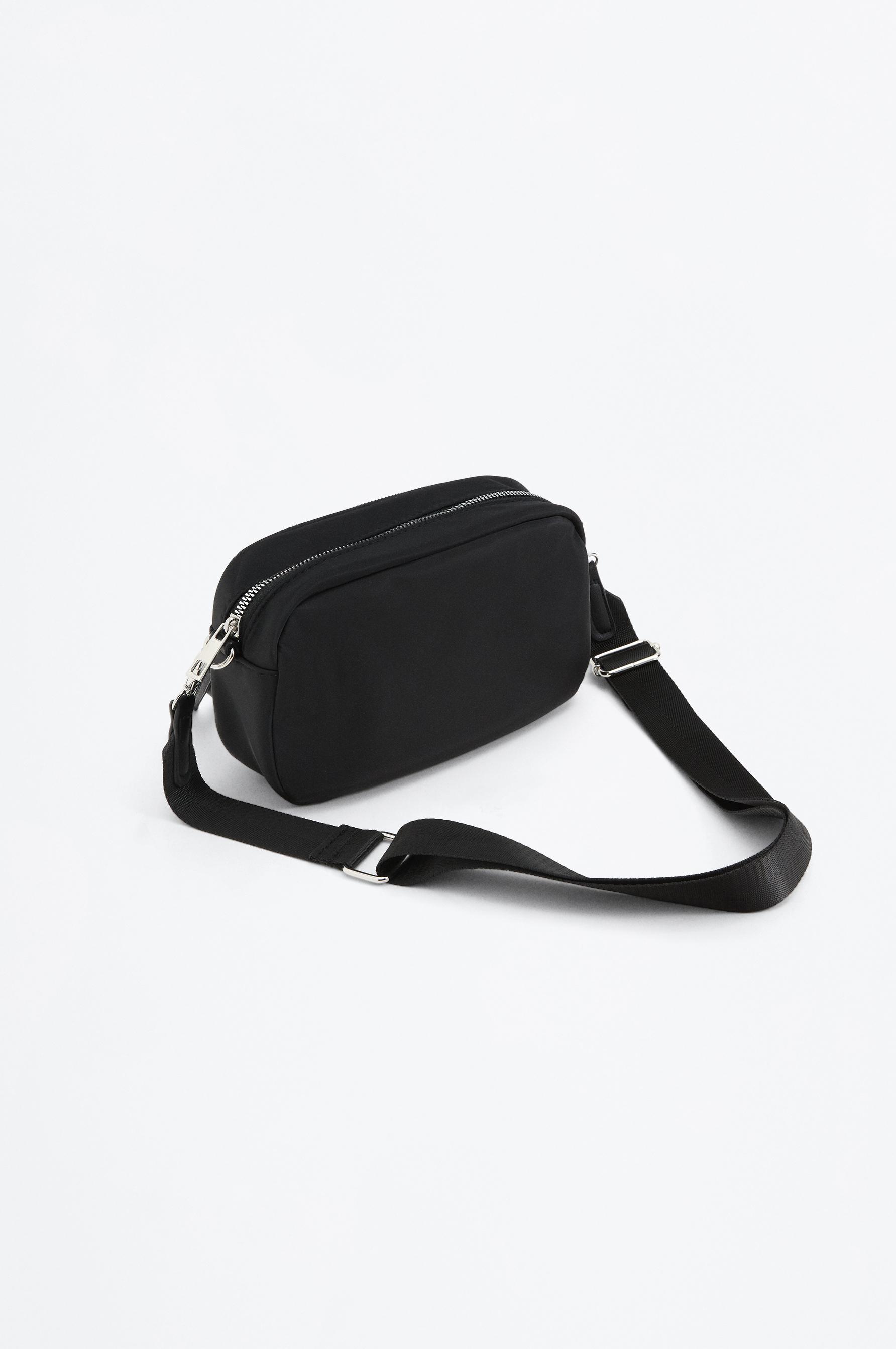Nylon crossbody bag — BLACK