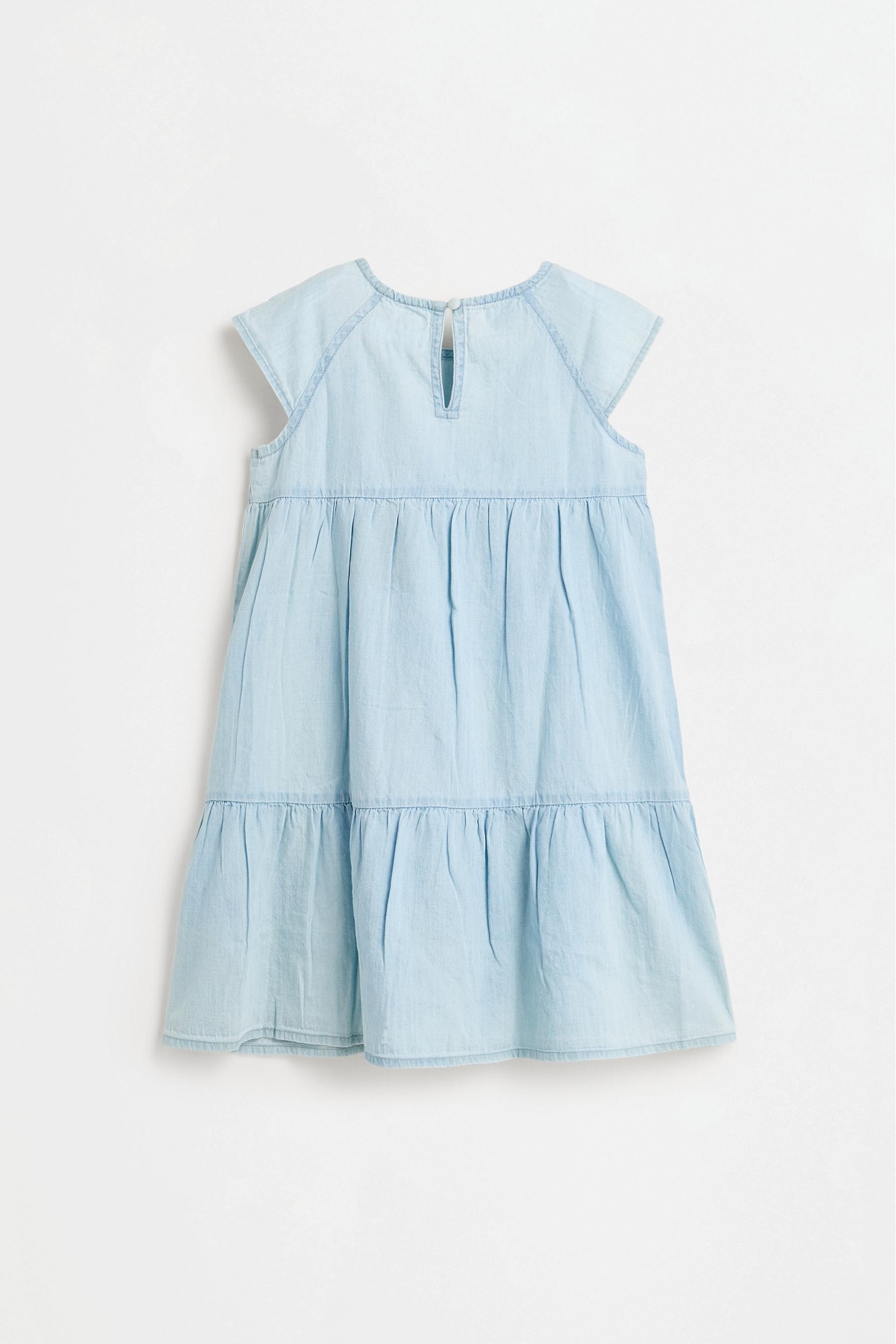 Ruffled denim dress — FADED BLUE