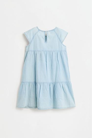 Ruffled denim dress — FADED BLUE 2
