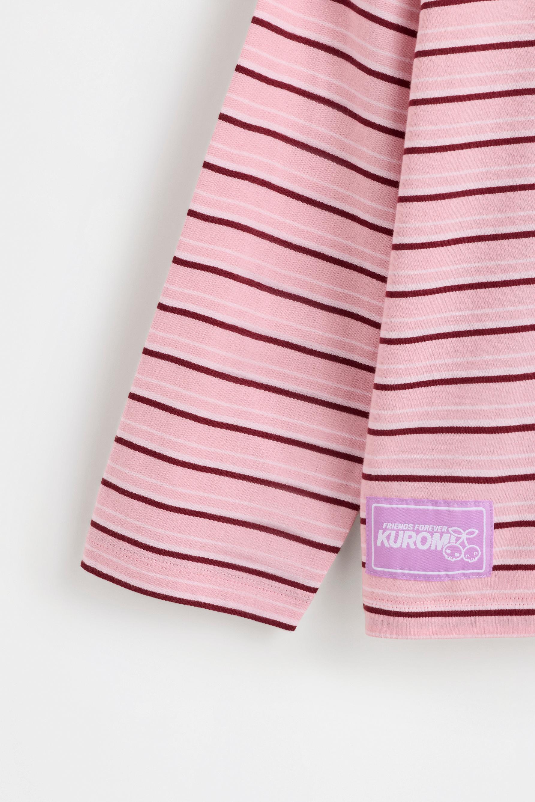 Kuromi ©SANRIO striped T-shirt — PINK