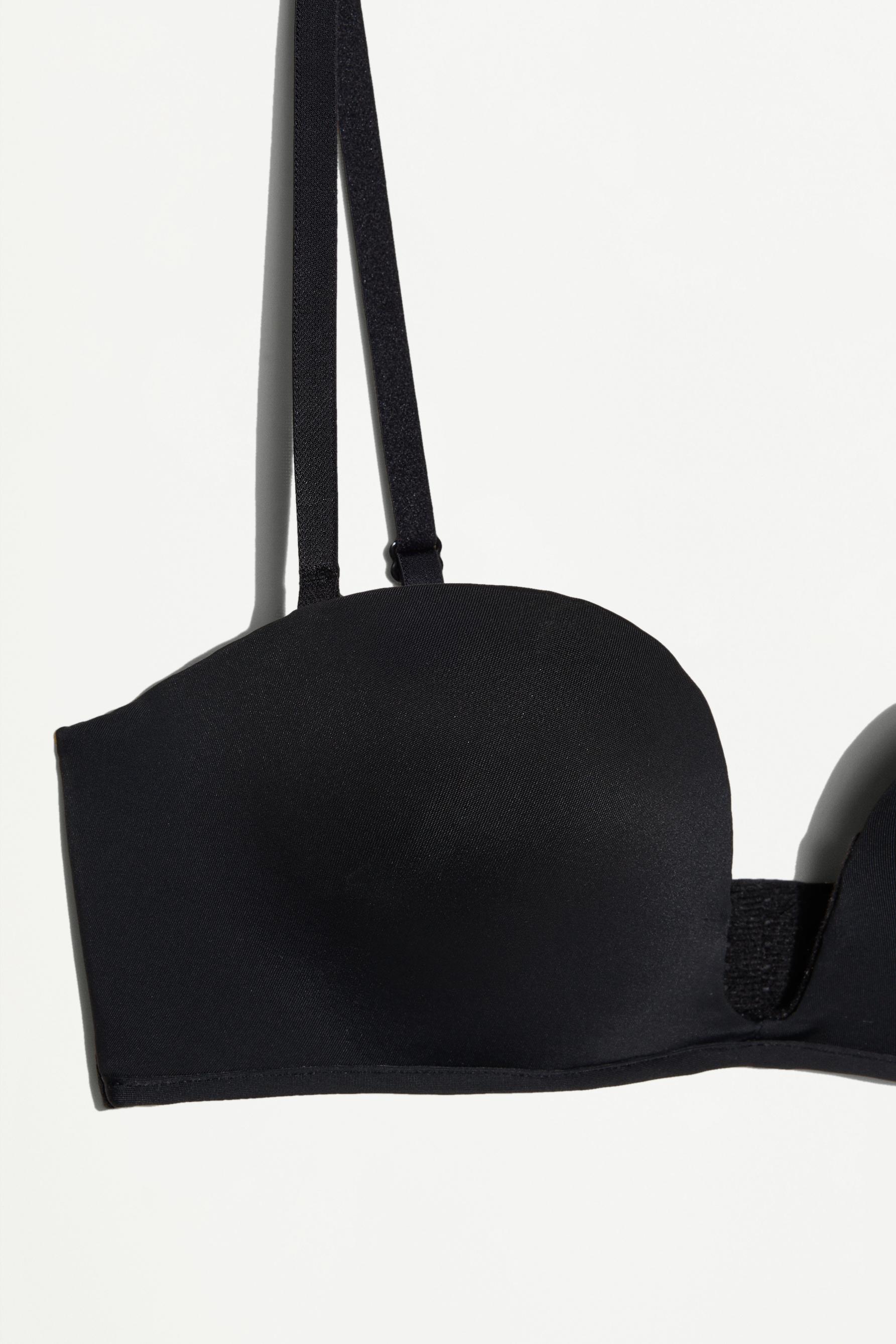 Plunge bandeau bra — BLACK