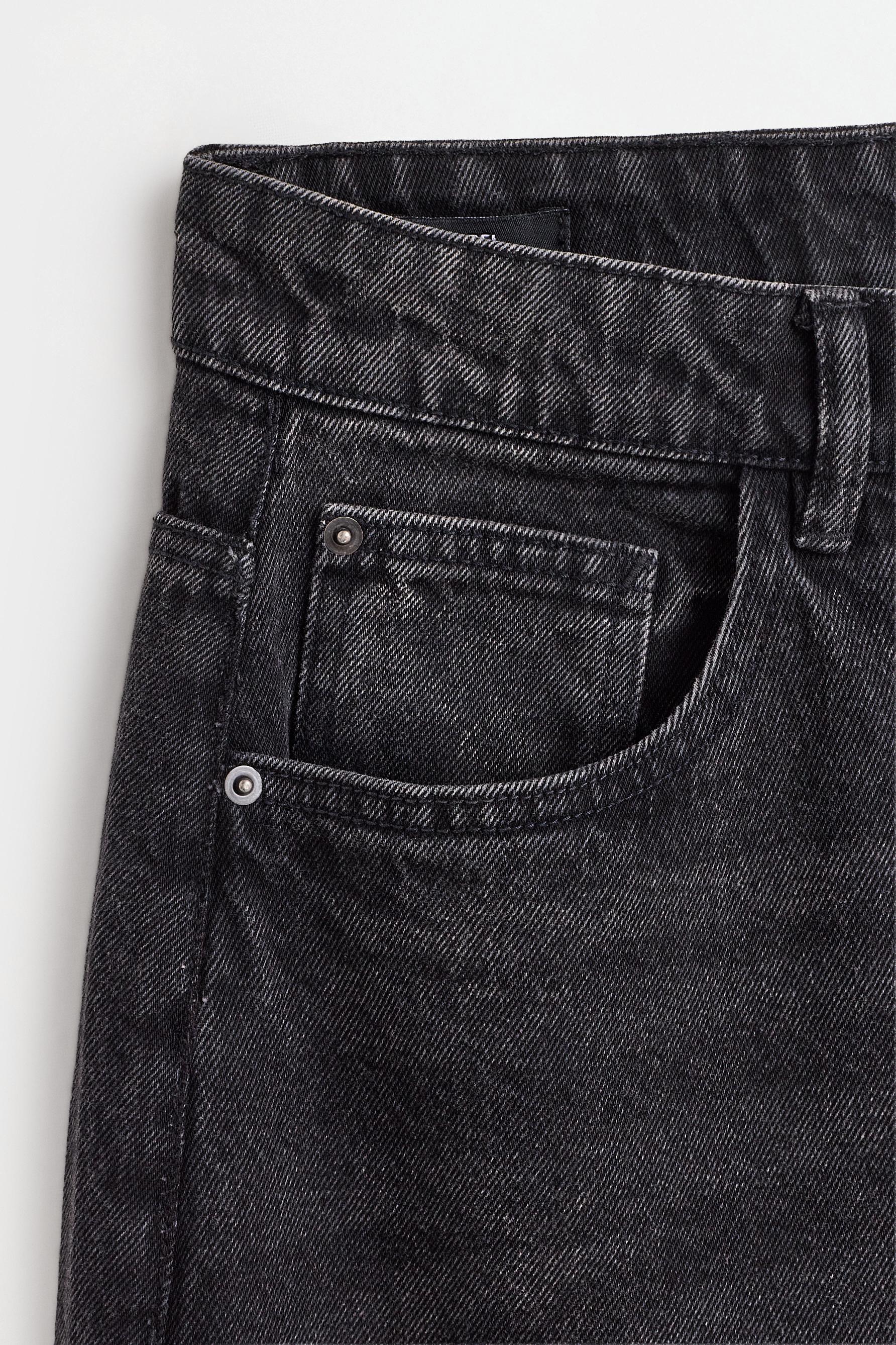 Belted barrel leg jeans — FADED BLACK