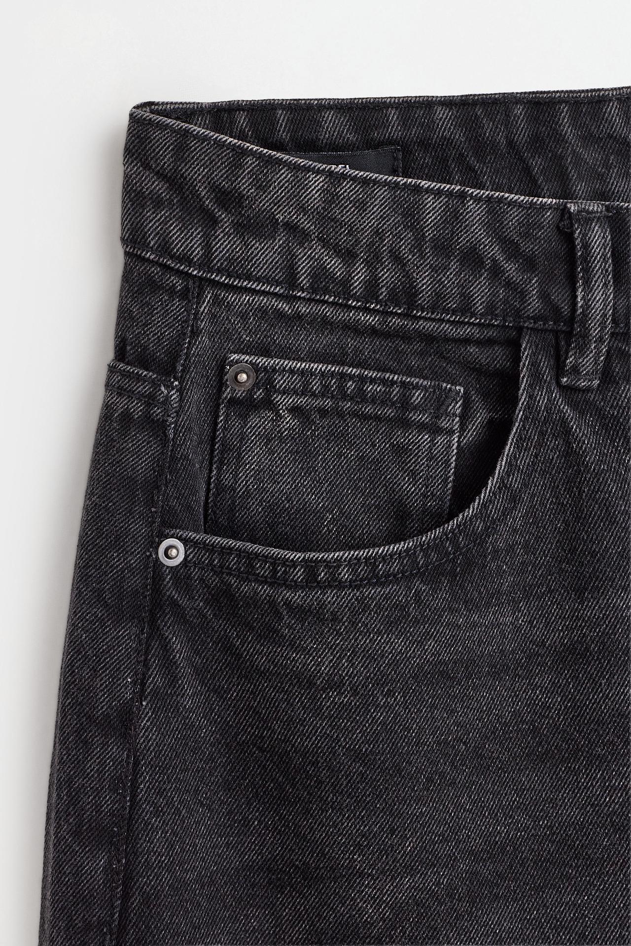 Belted barrel leg jeans — FADED BLACK