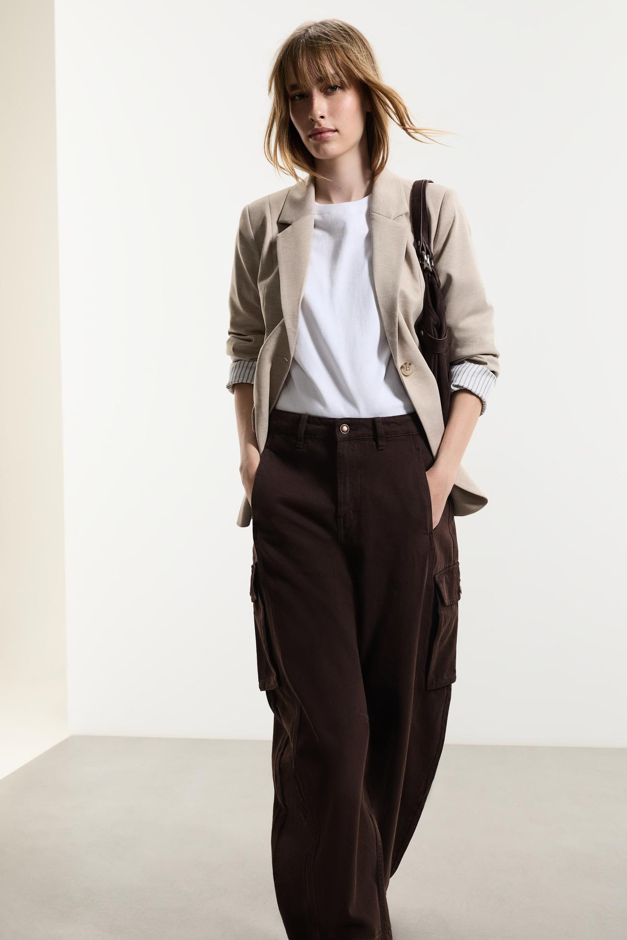 Striped cuff blazer — ECRU