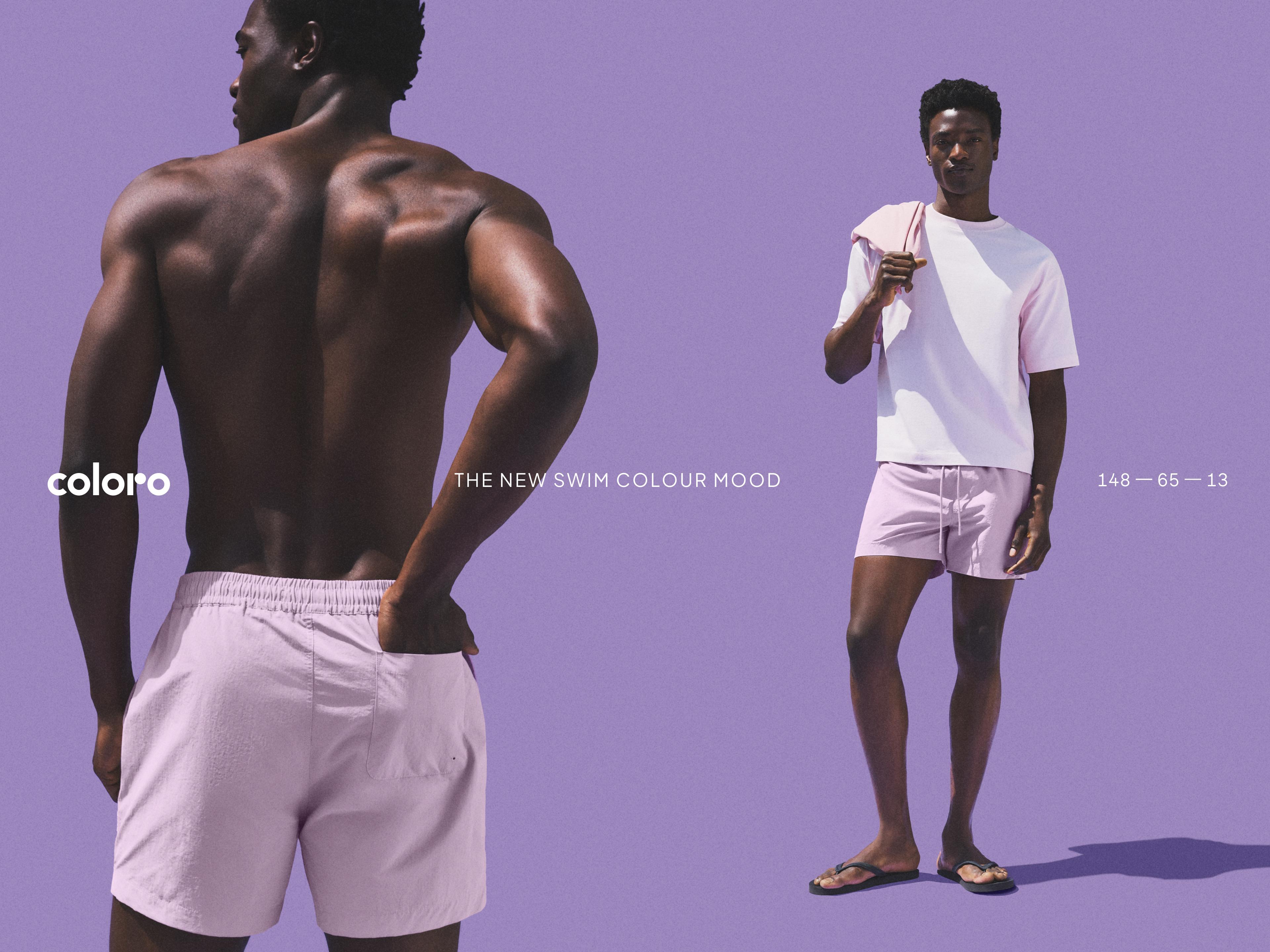 Coloro x Lefties straight swim trunks — DUSTY PINK