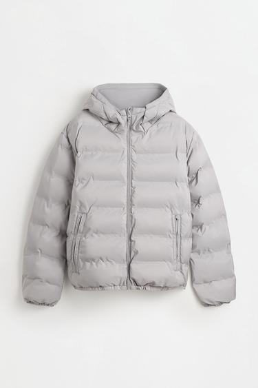 Padded jacket with hood — GREY 1