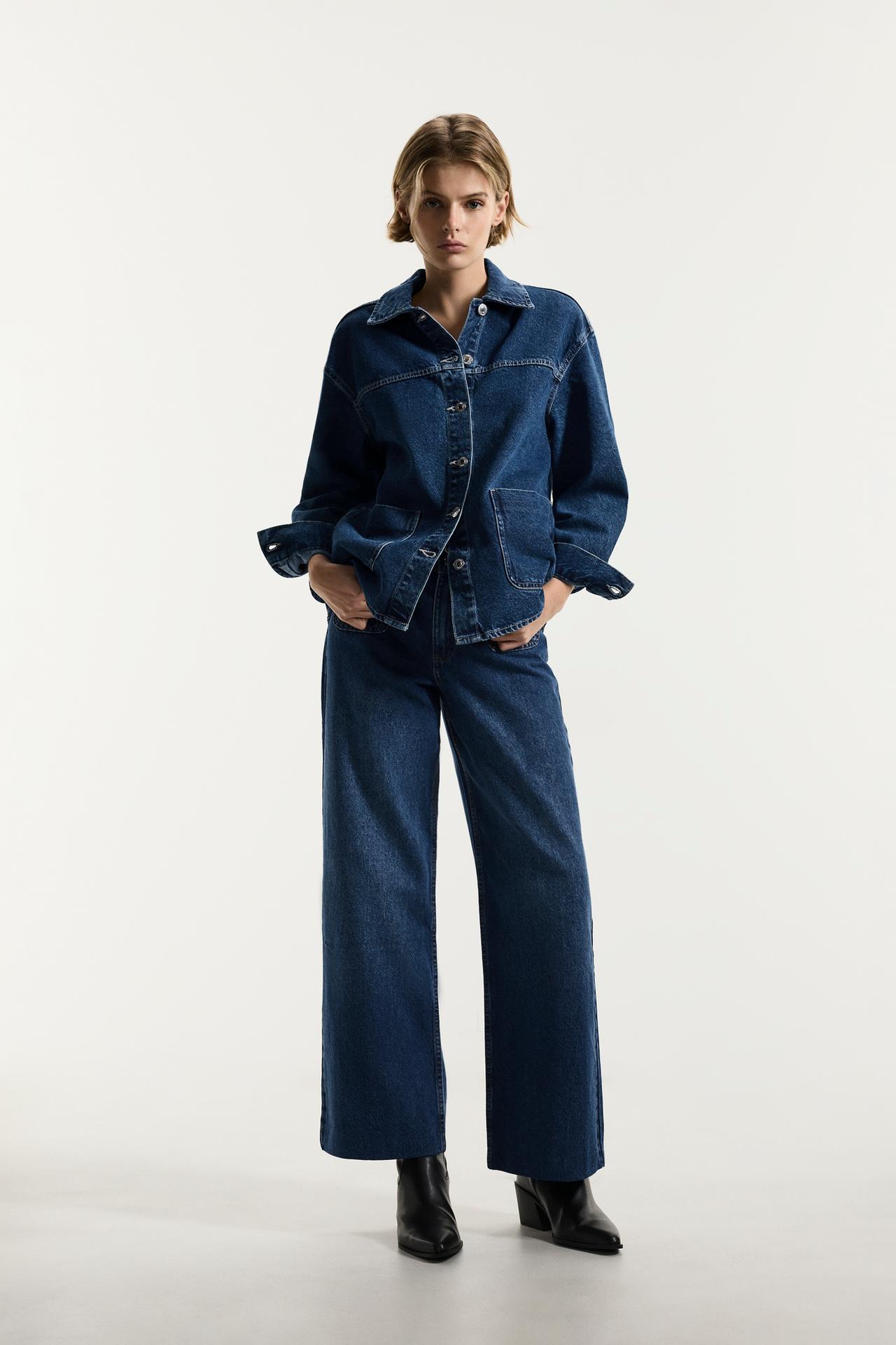 Denim overshirt with pockets — INDIGO
