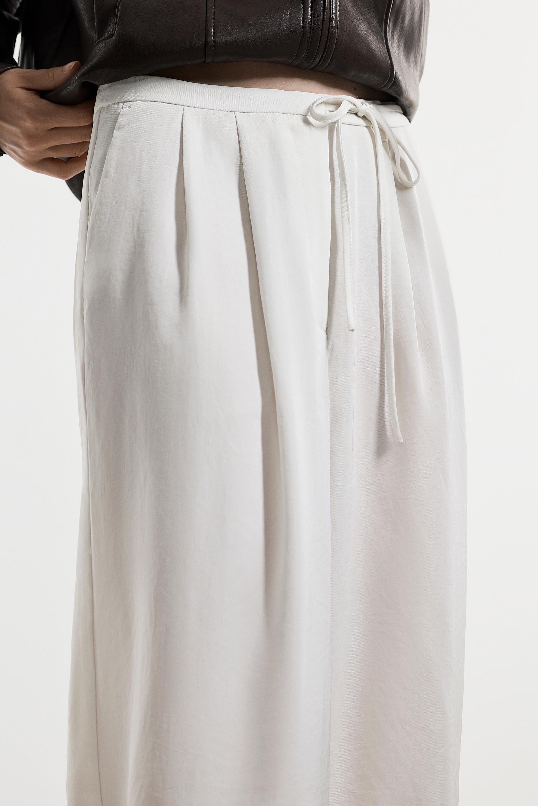 Satin wide-leg trousers — OFF WHITE