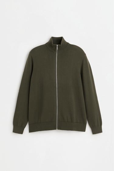 Mock-neck zip sweater — DARK GREEN 6