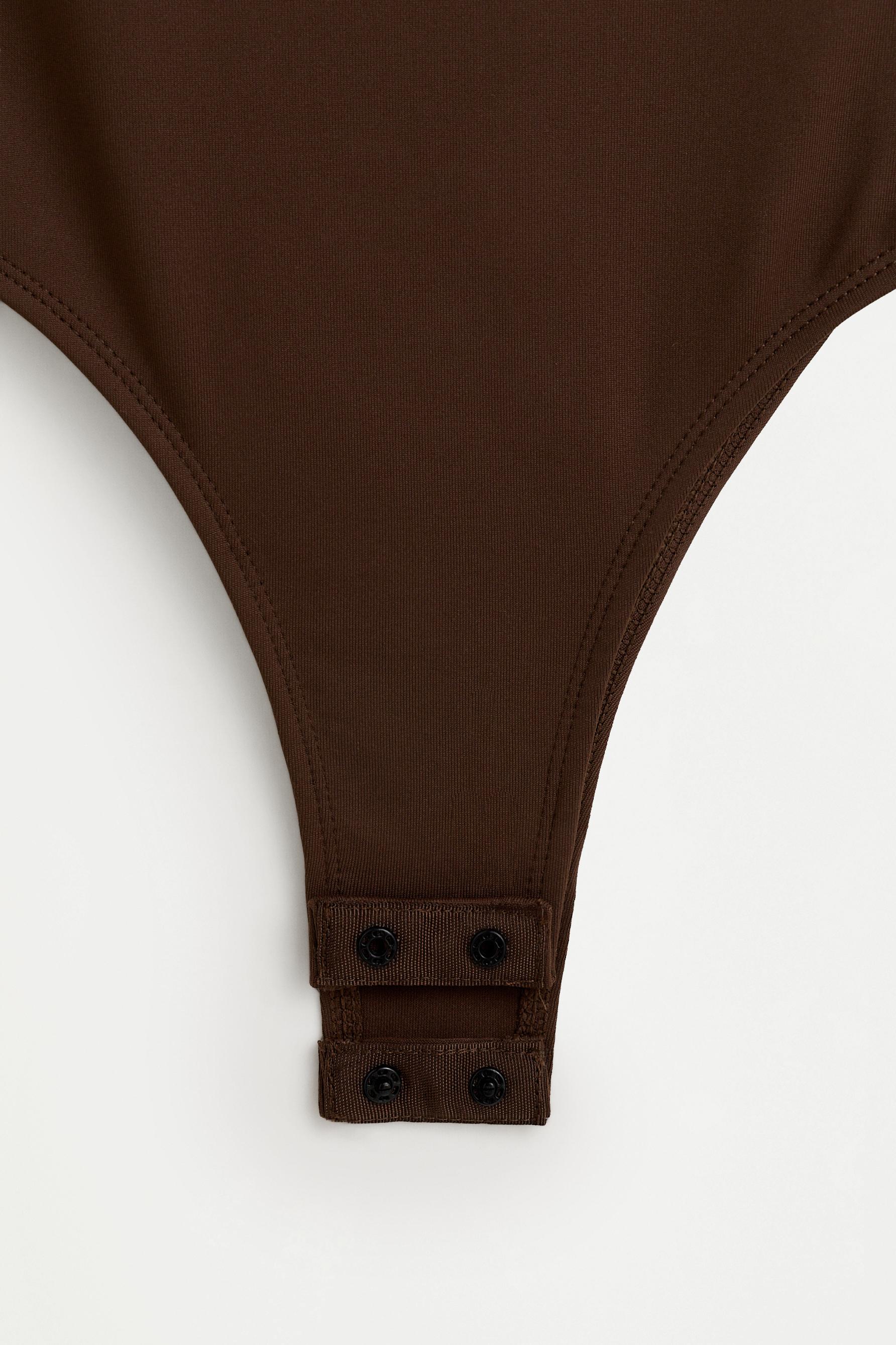 Polyamide strap bodysuit — BROWN