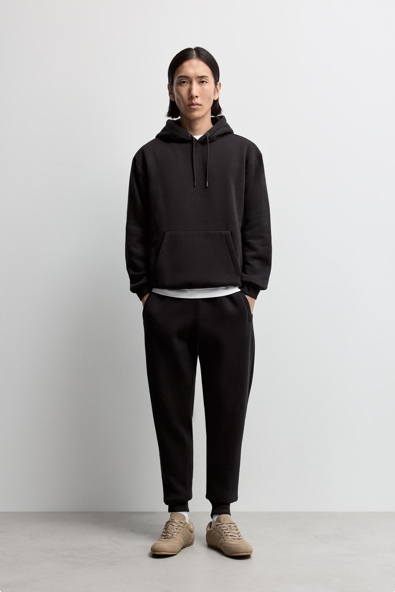 Regular fit tracksuit bottoms — BLACK
