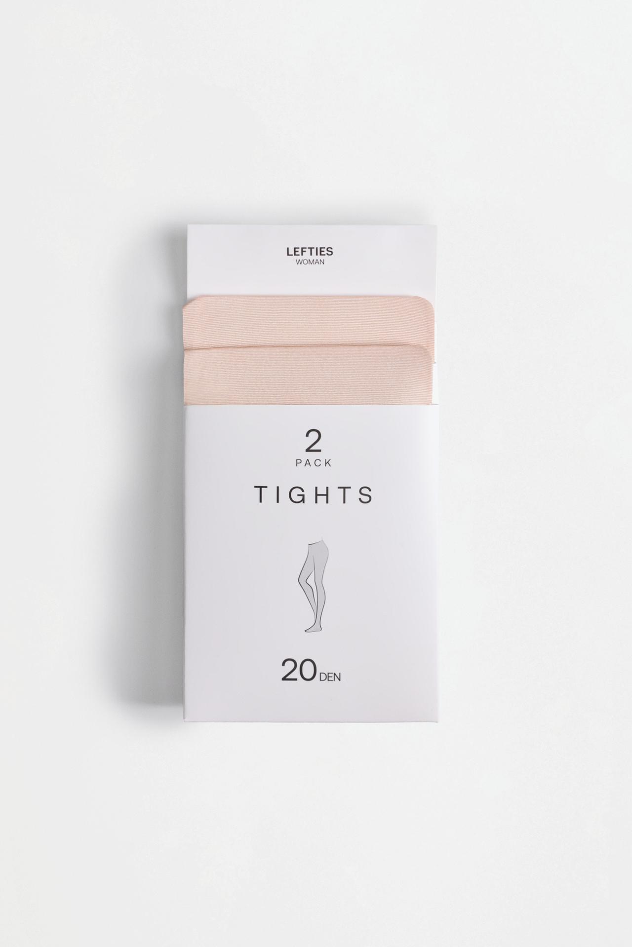 Basic 20 denier tights (2-pack) — ECRU