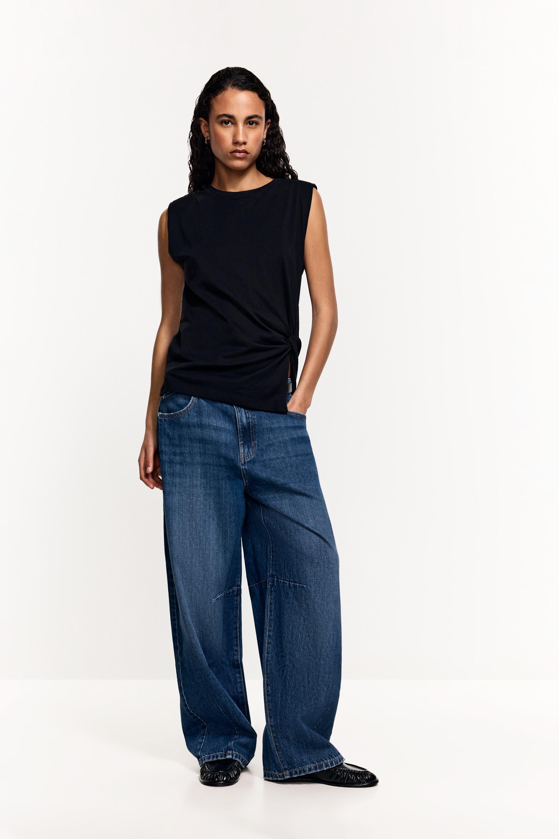 Knotted T-shirt — BLACK