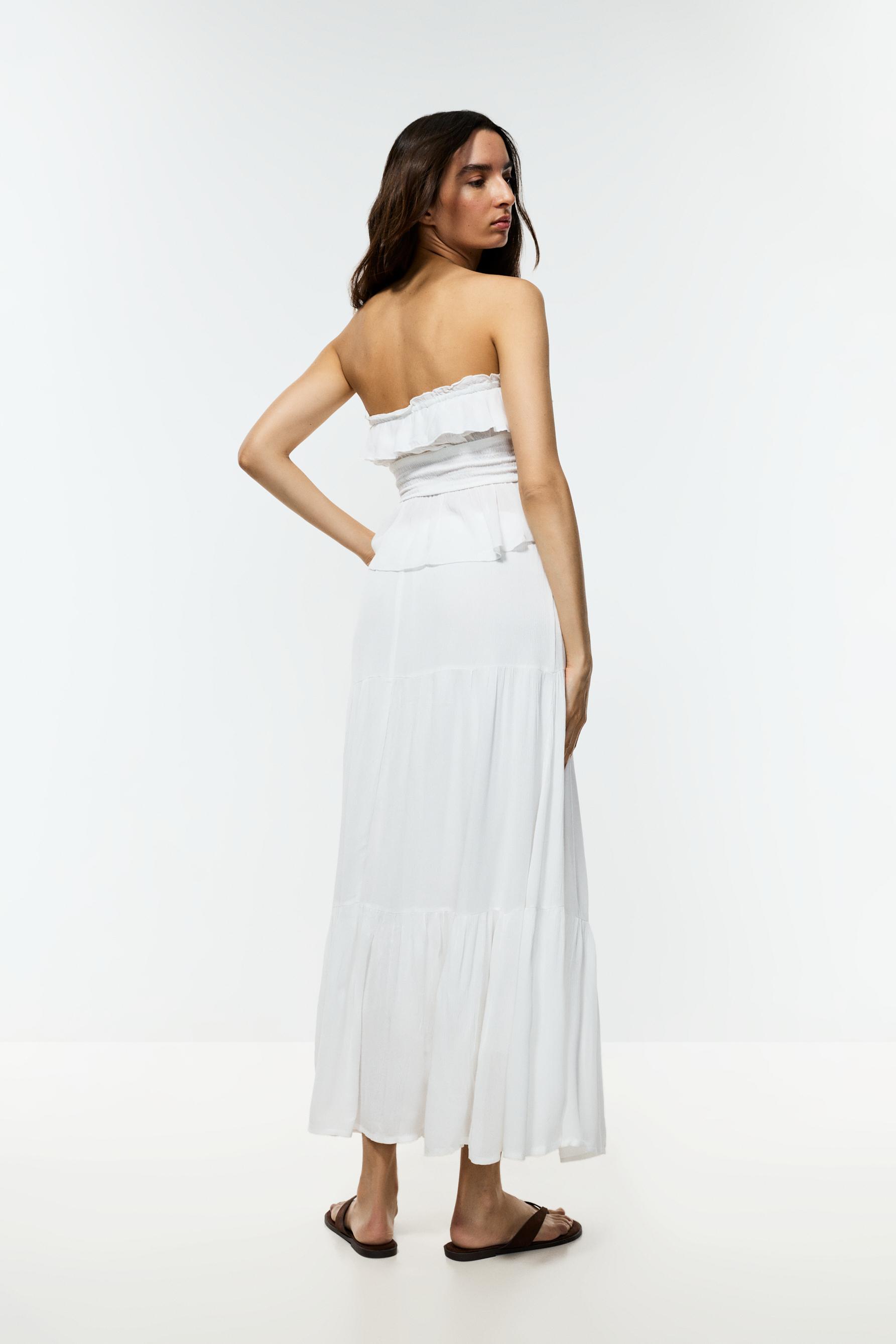 Basic textured midi skirt — WHITE