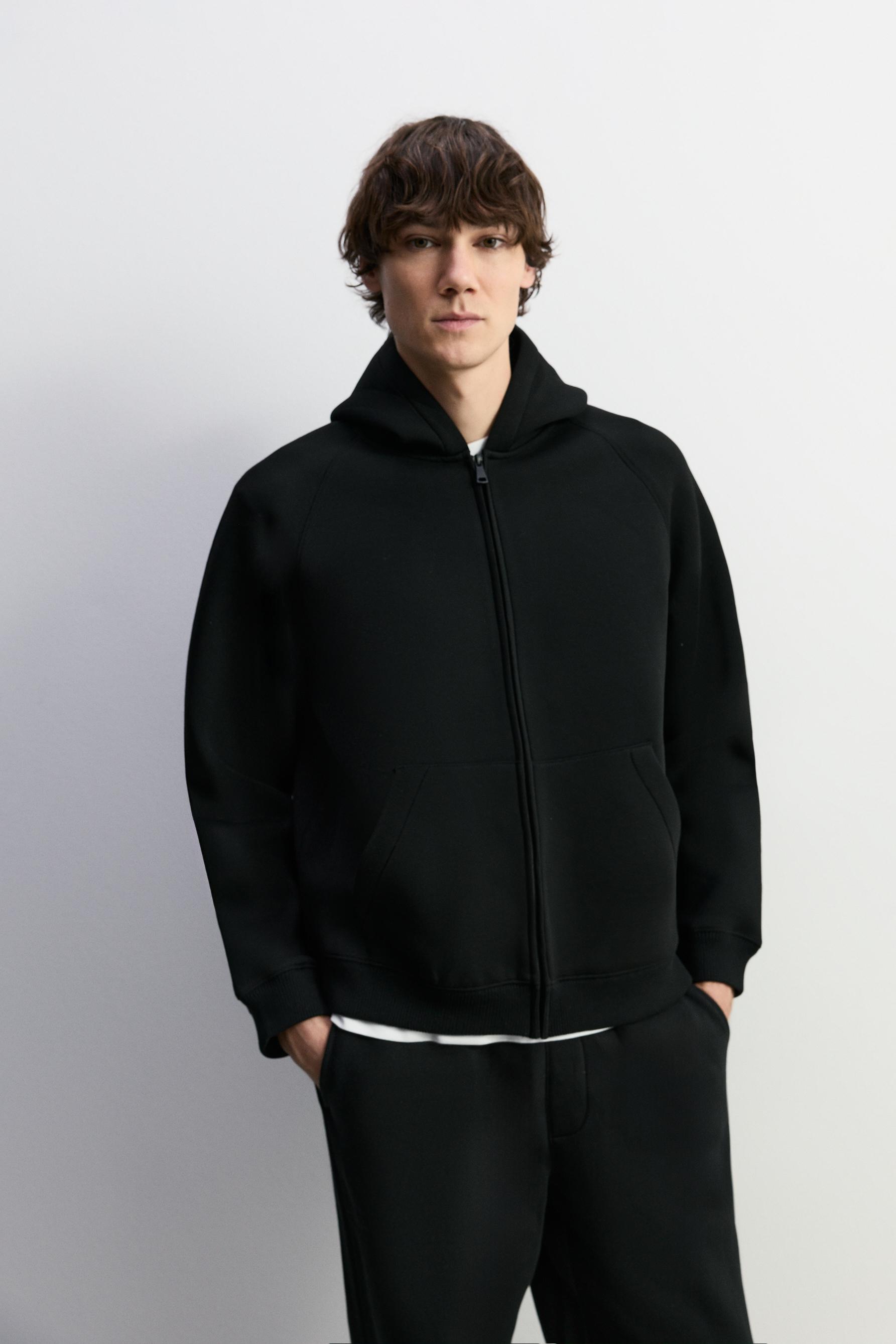 Sudadera cremallera efecto neopreno