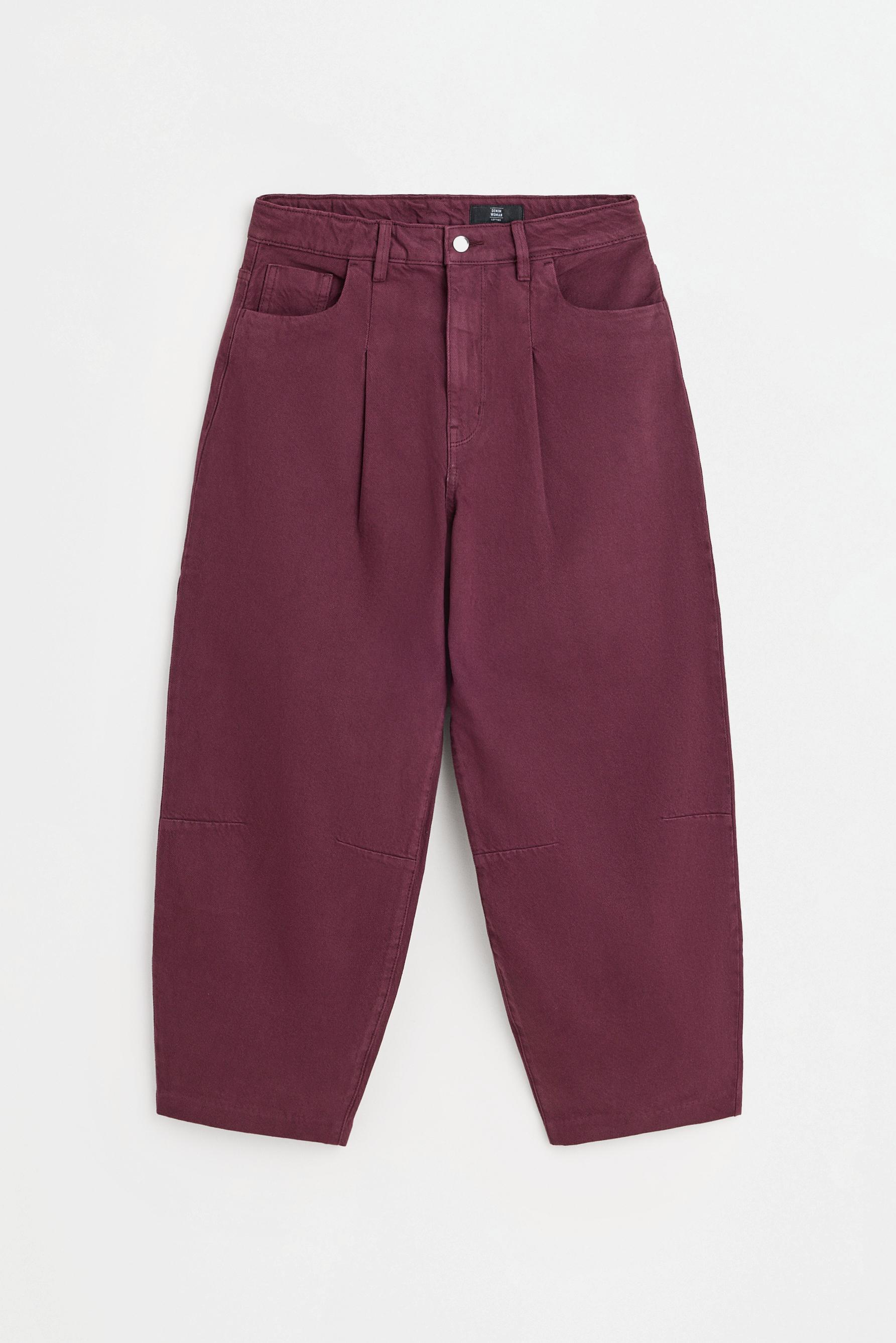 Ankle-length tapered jeans — WINE