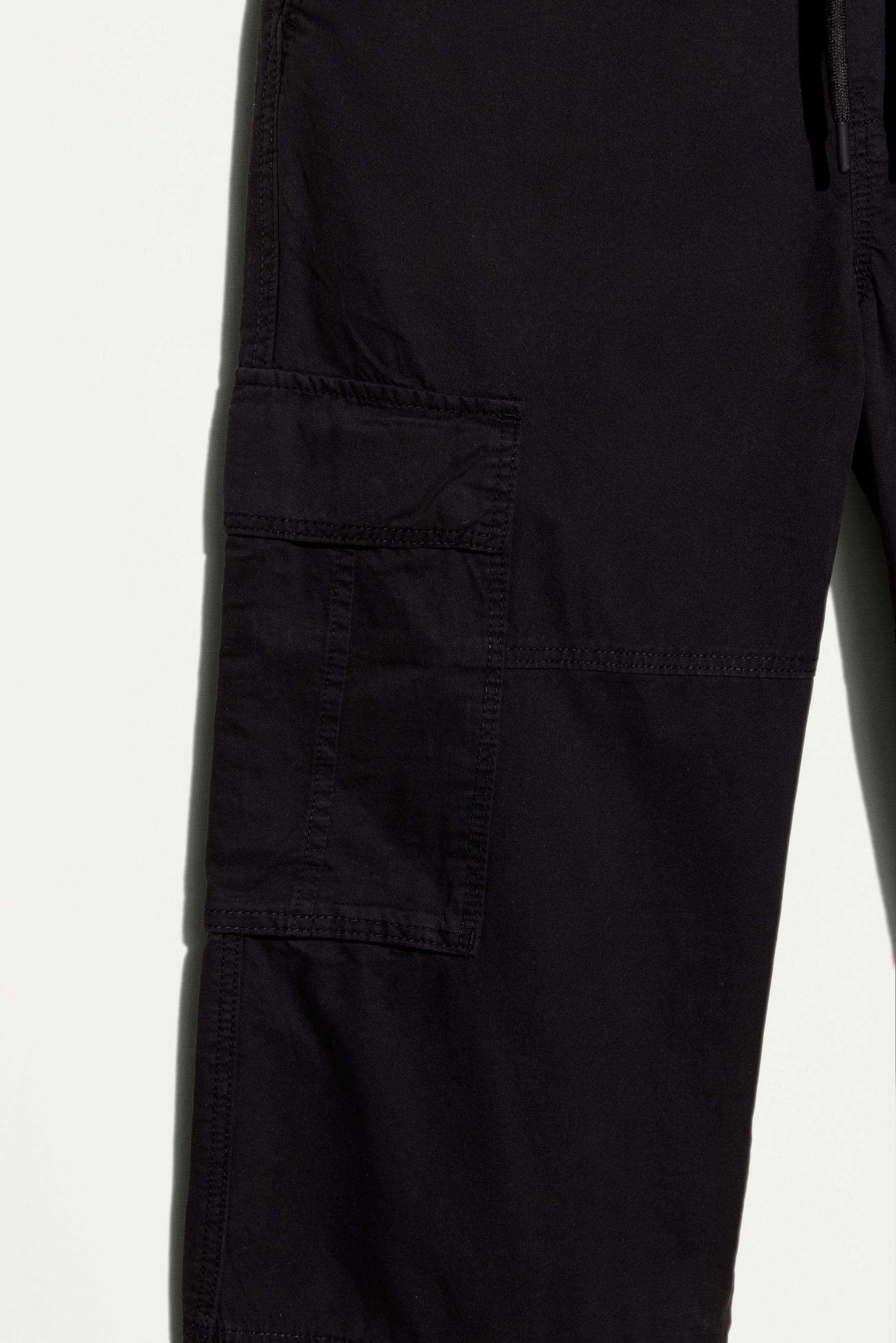 Relaxed fit cargo joggers — BLACK