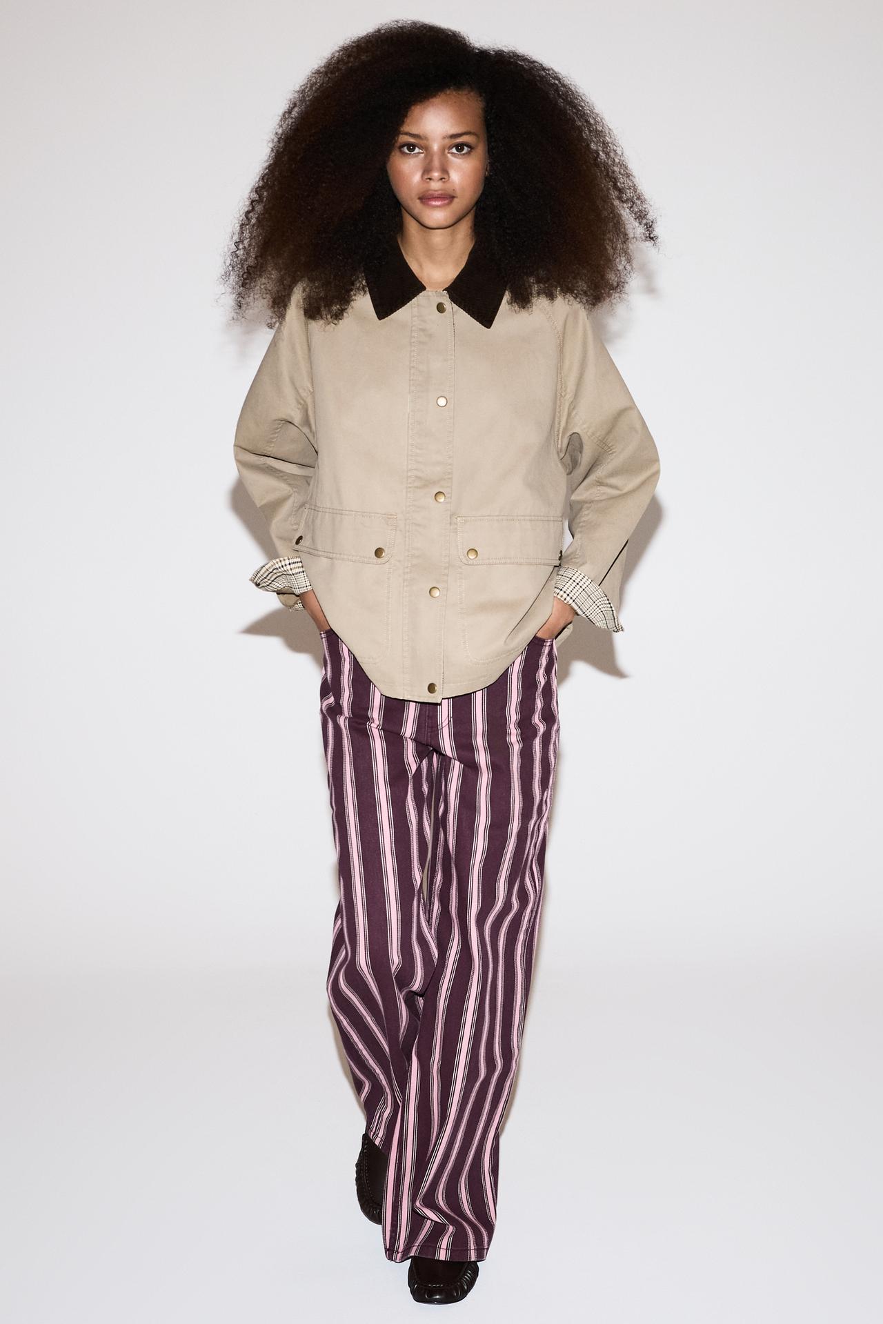 Striped wide-leg jeans — ECRU/WHITE