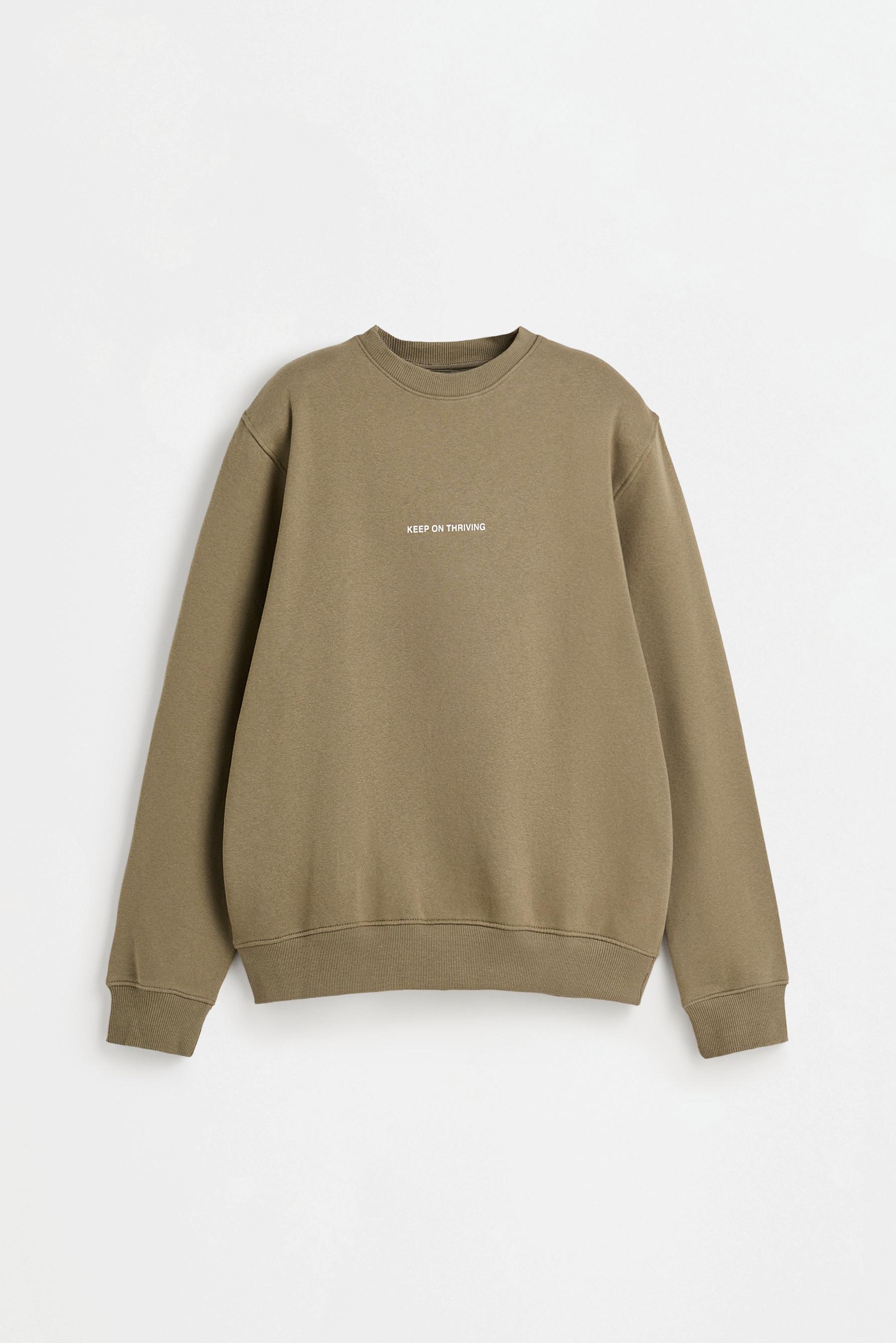 Text print sweatshirt — PALE KHAKI