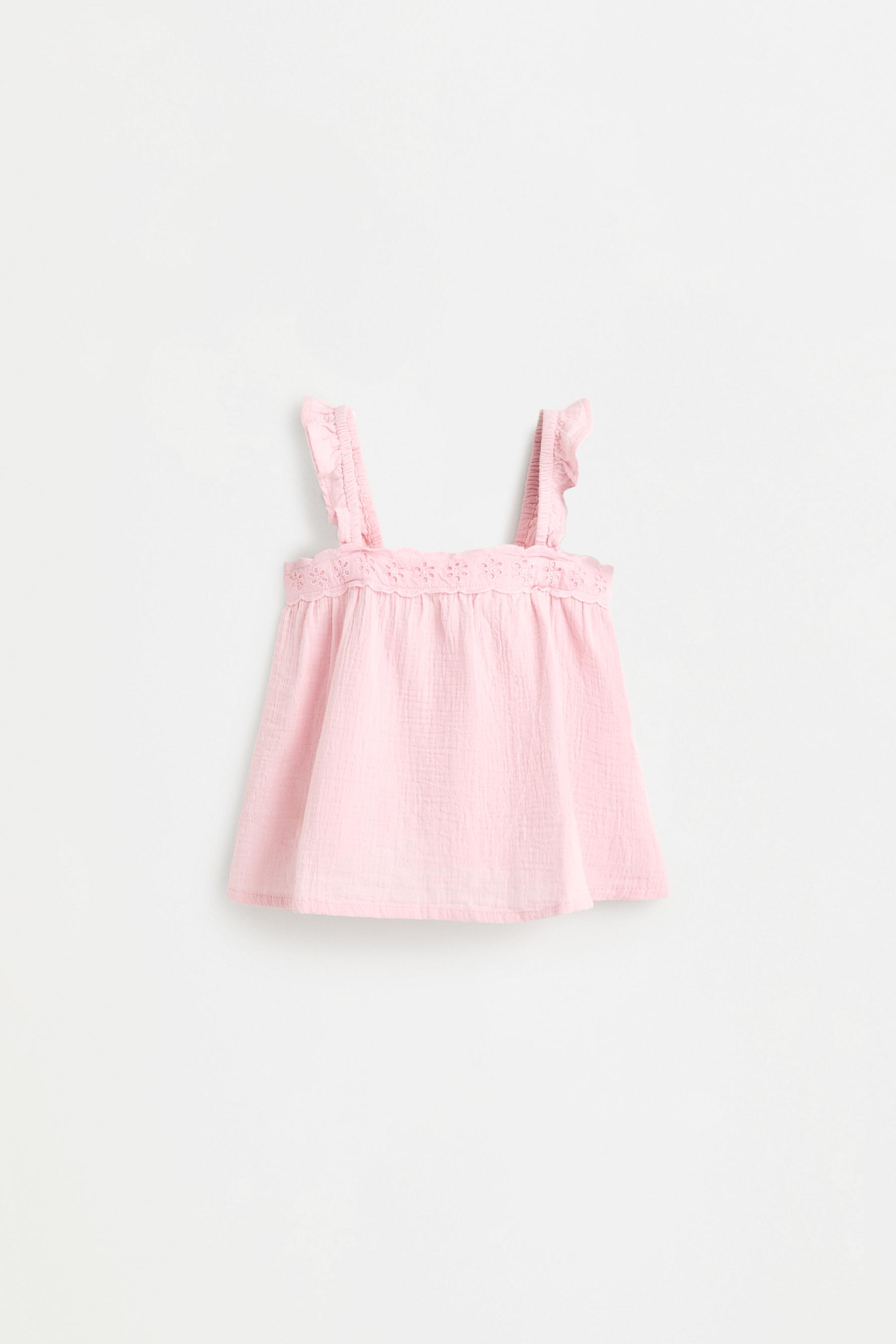 Double gauze strappy top — PINK