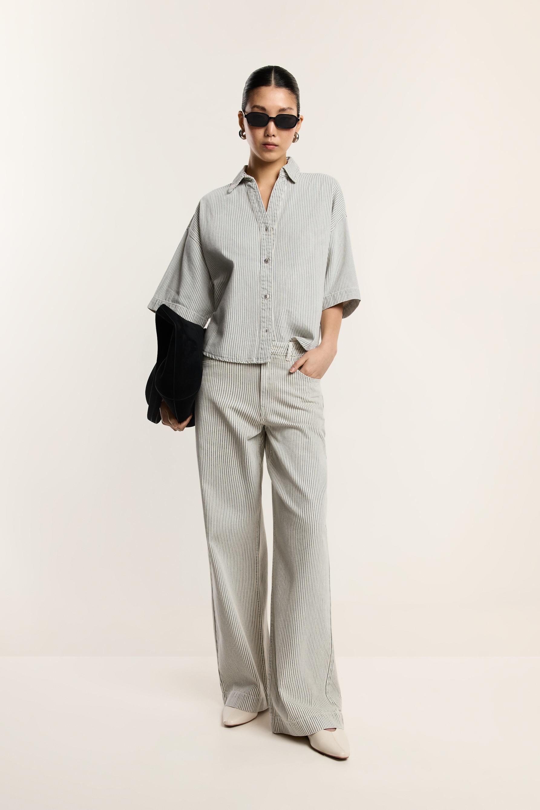 Jeans wide leg rayas