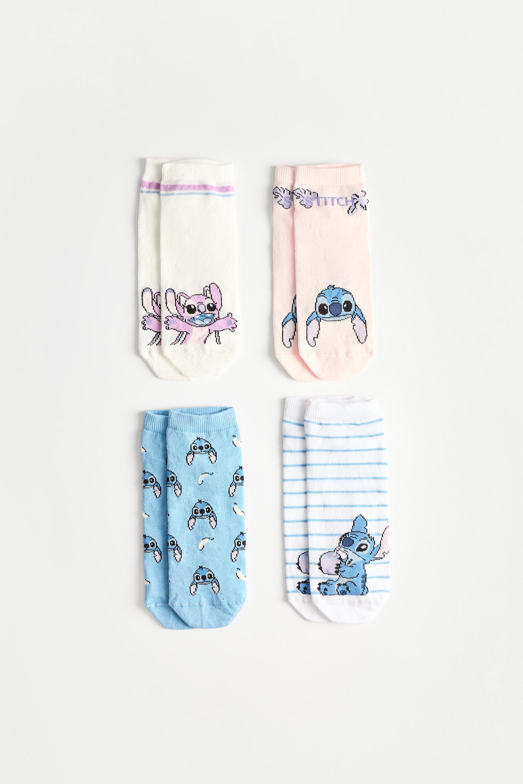 Stitch and Angel ©Disney Ankle Socks (4-Pack) — PINK/WHITE