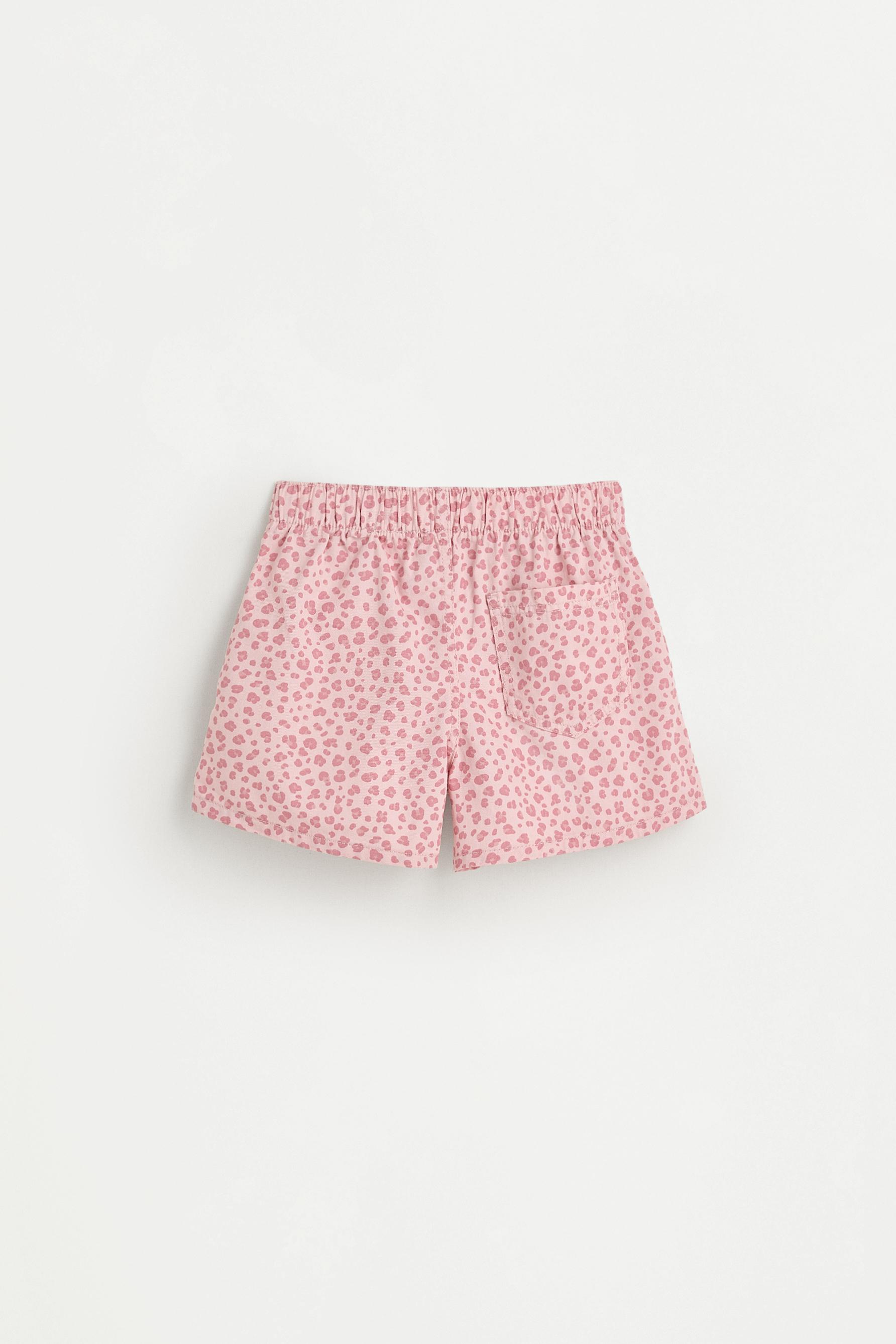 Buttoned twill shorts — PINK