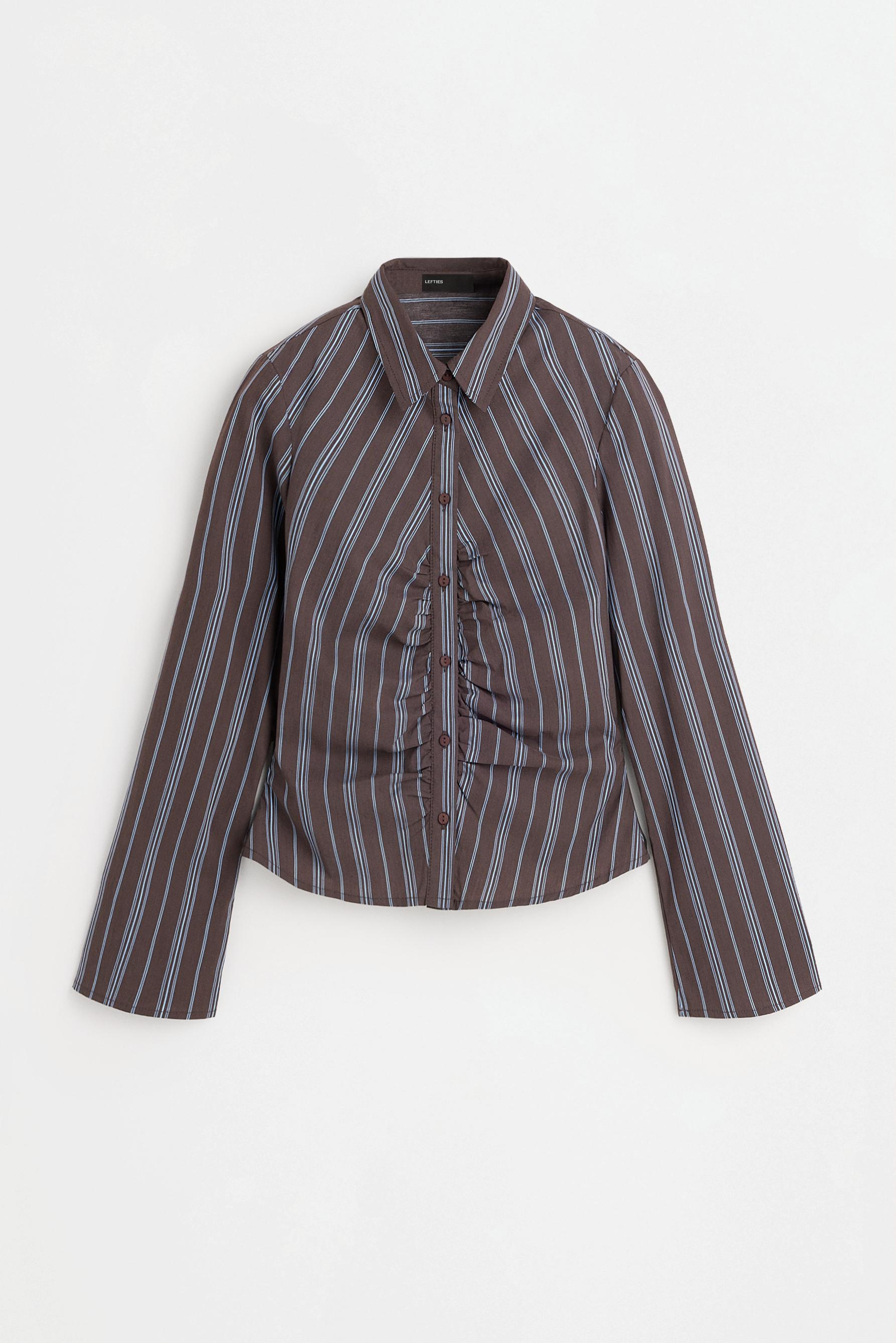 Gathered shirt — CHOCOLATE
