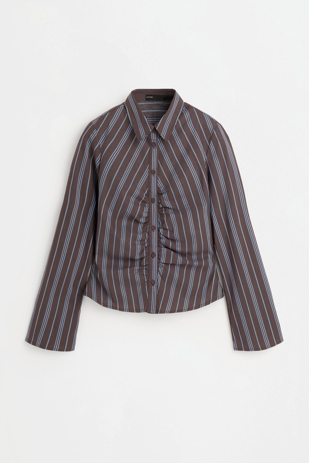 Gathered shirt — CHOCOLATE