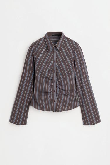 Gathered shirt — CHOCOLATE 6