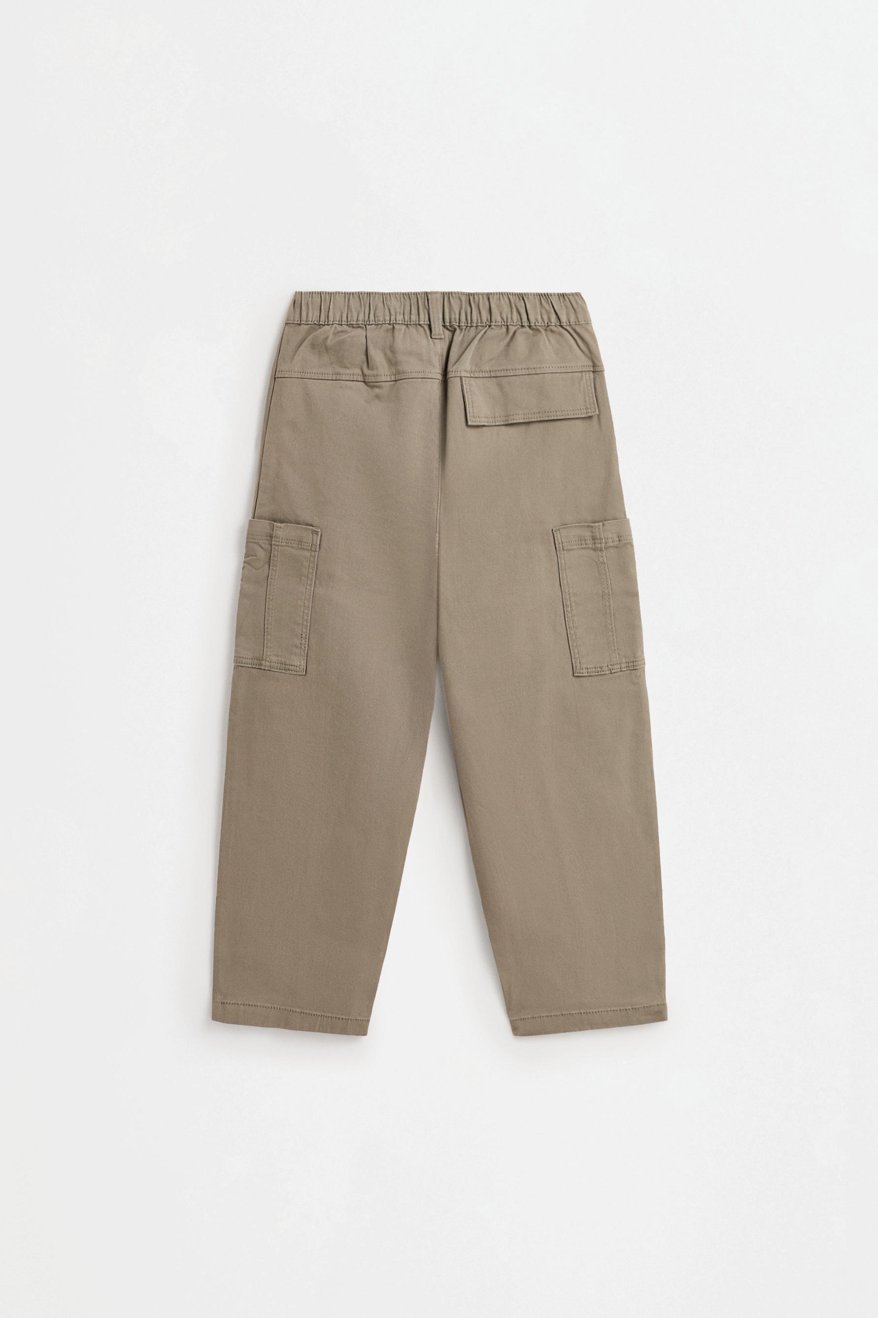 Balloon fit cargo trousers — PALE KHAKI