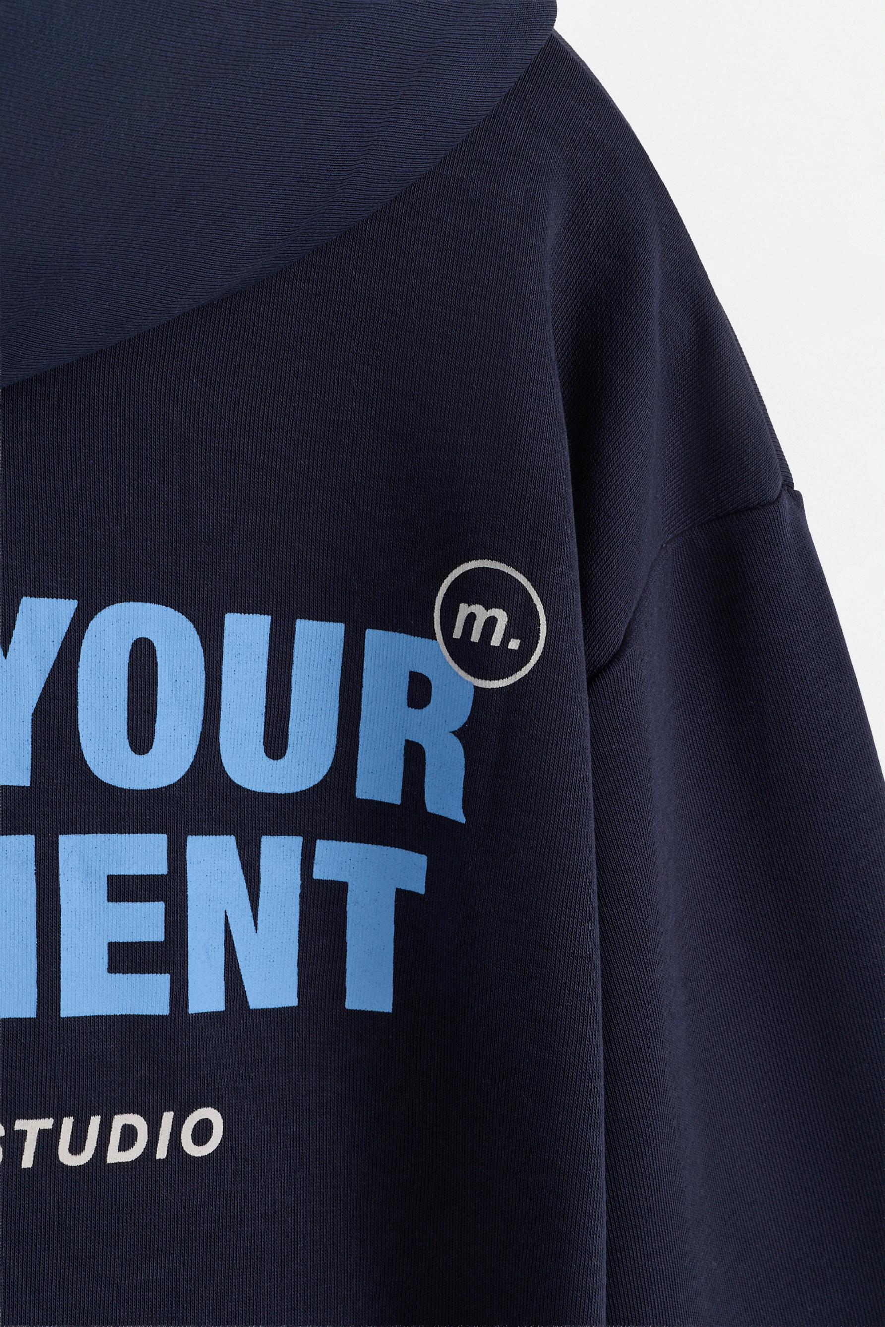 Maxi-print back hoodie — NAVY