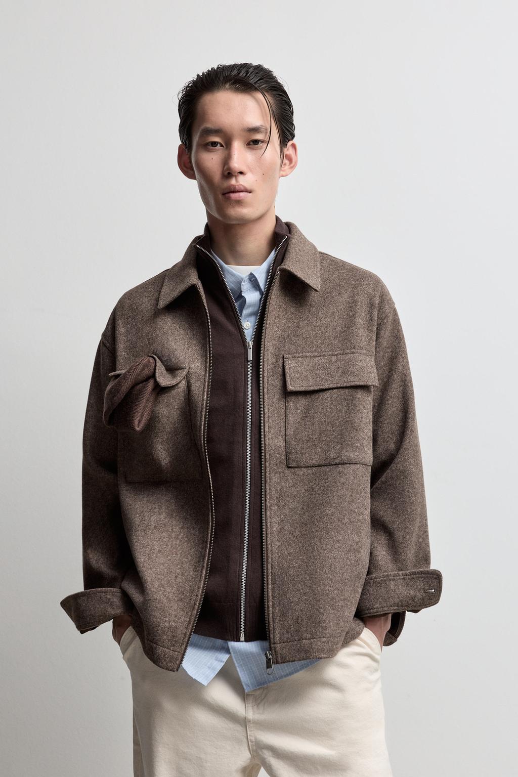 Textured jacket with pocket