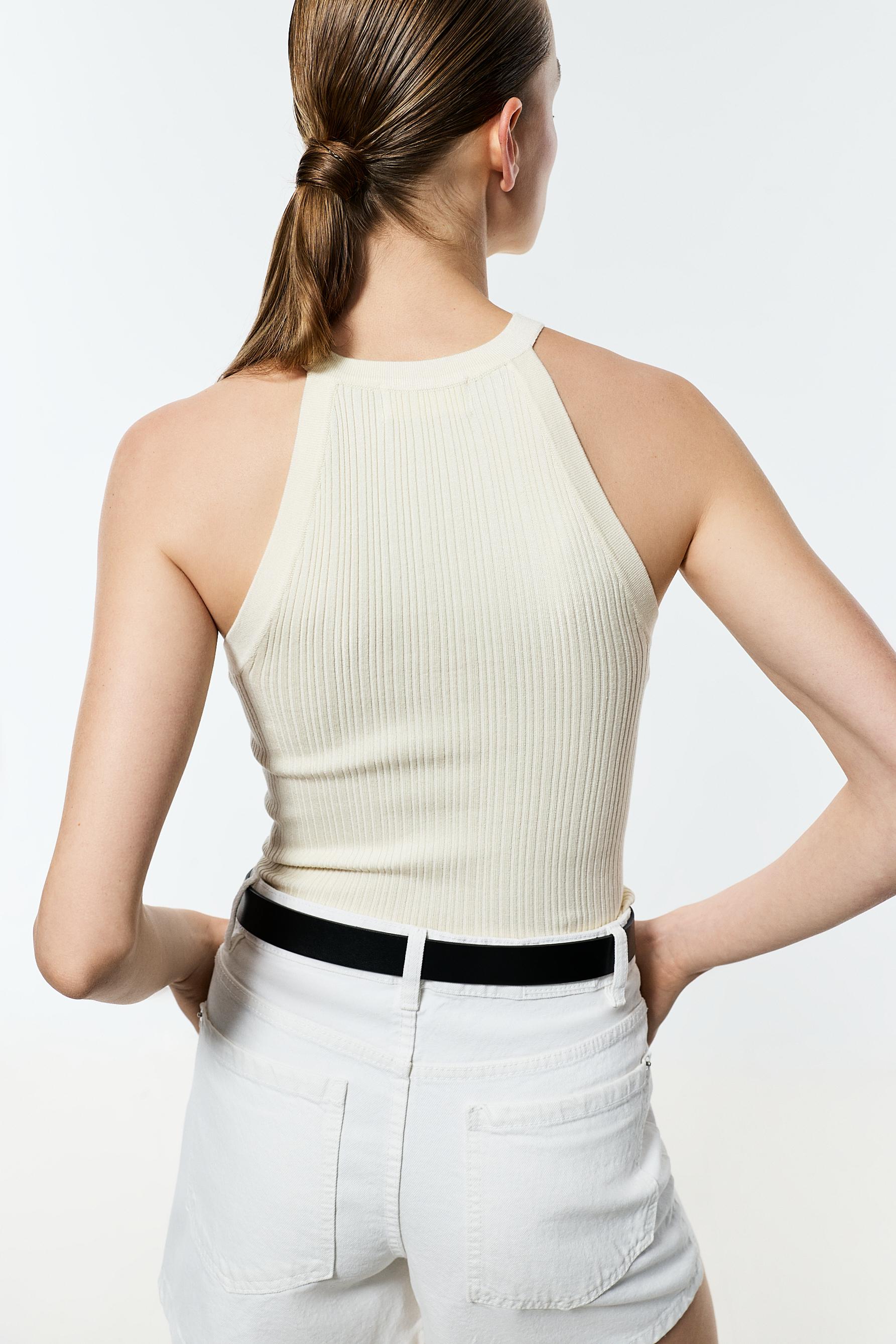 Ribbed halter top — VANILLA