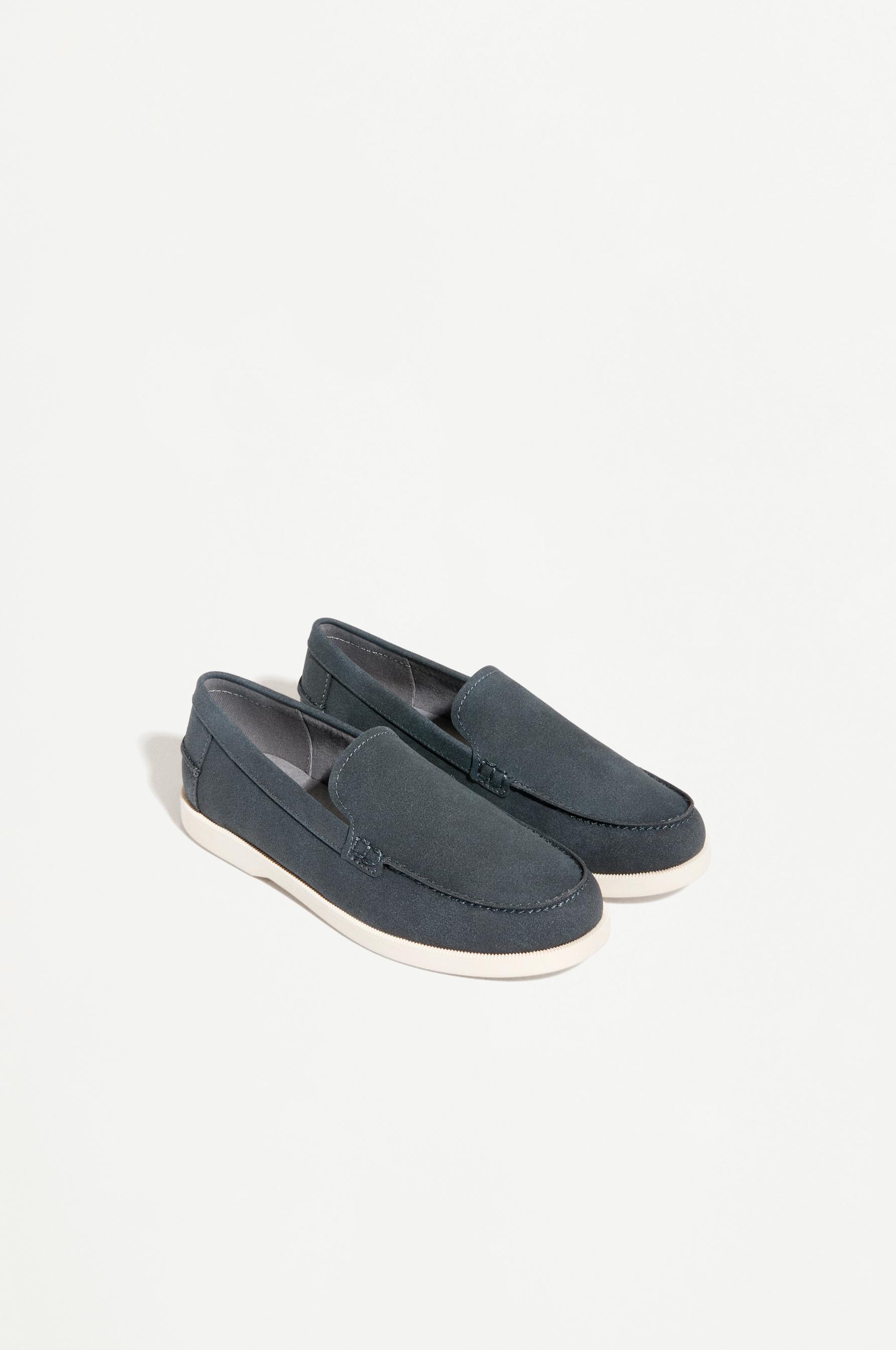 Faux suede loafers — BLUE