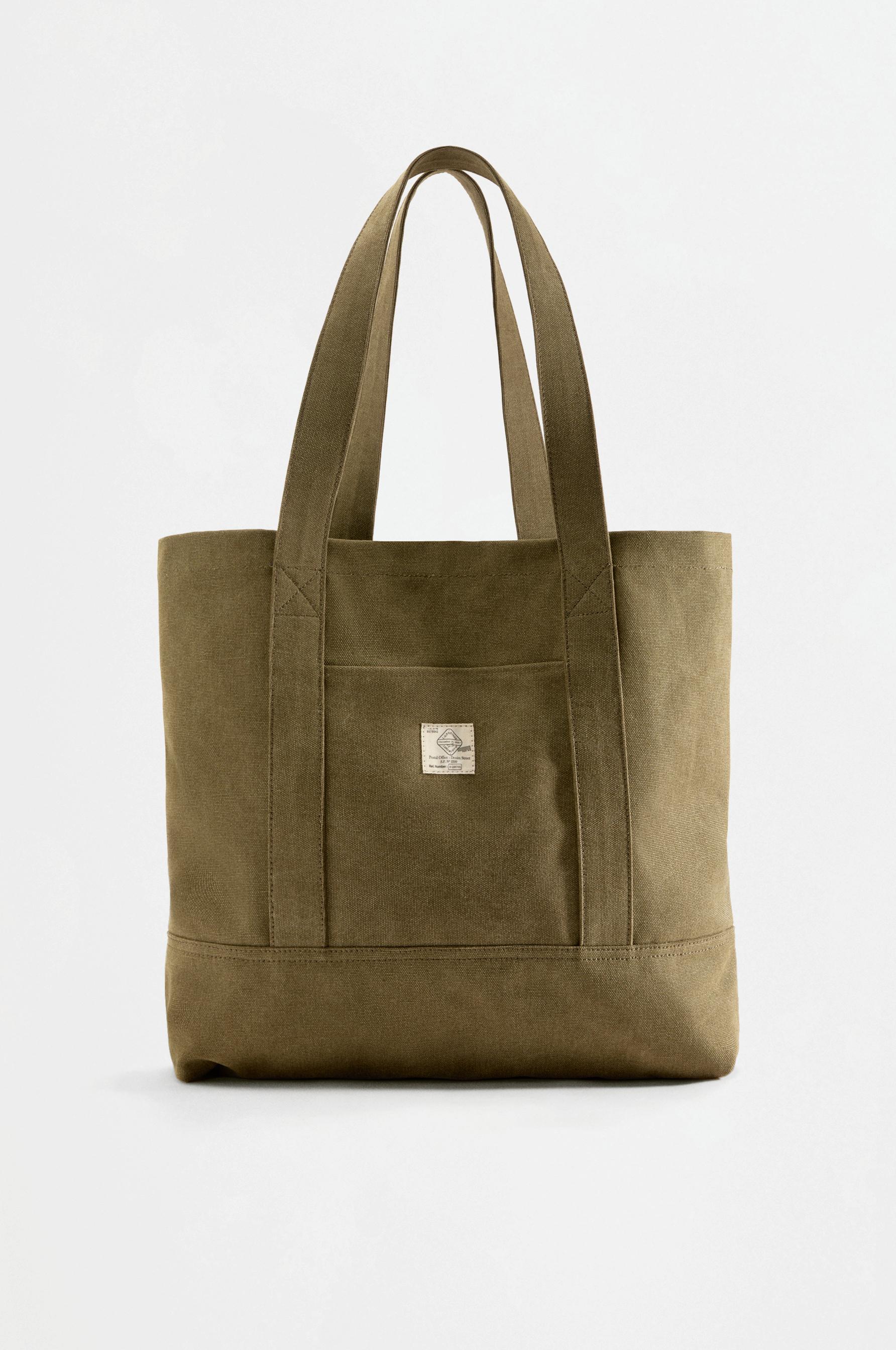 Canvas shopper bag — KHAKI