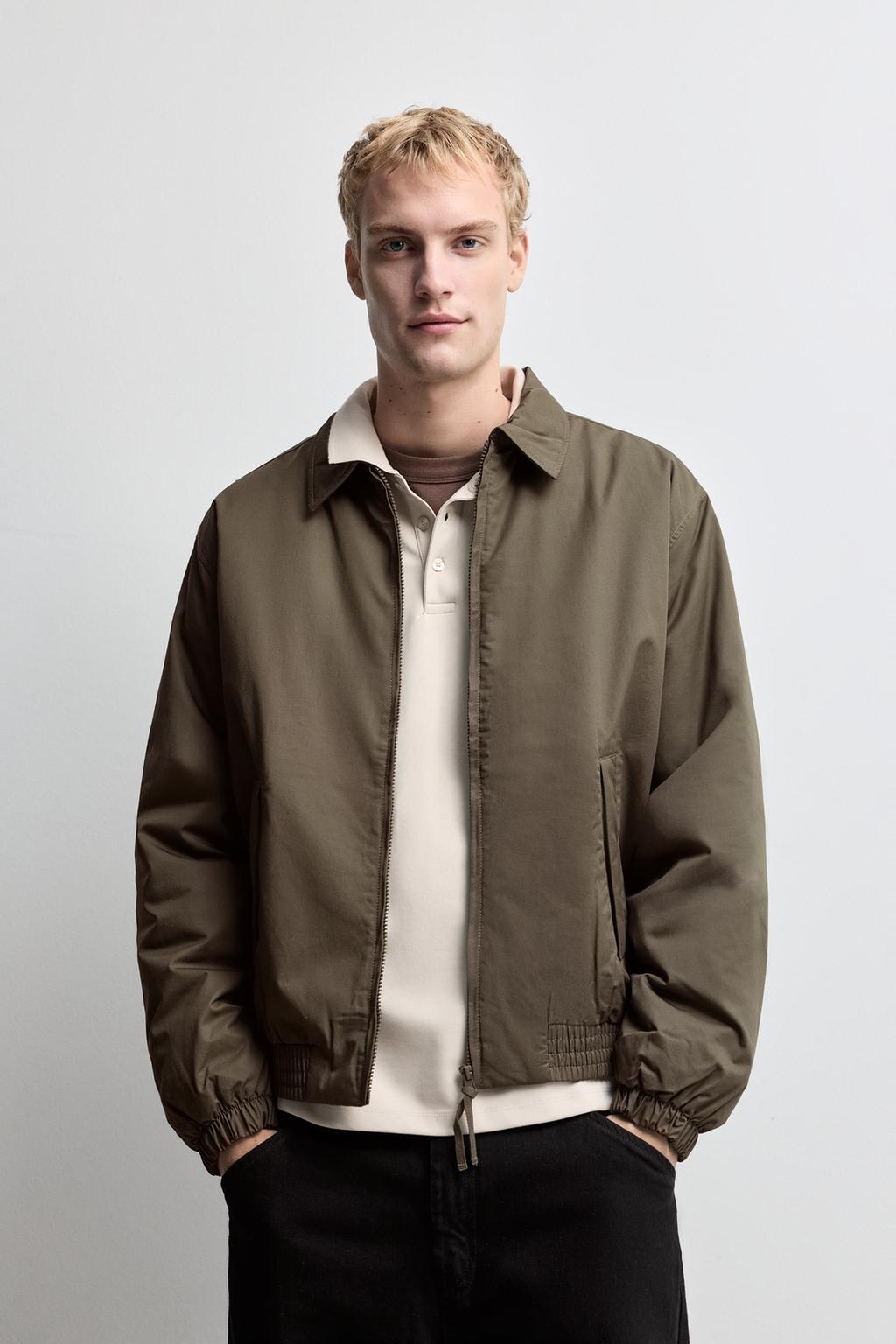 Lefties Quilted shirt-collar jacket