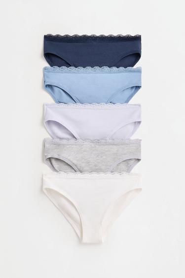 Pack of 5 lace briefs — BLUE TONES 1