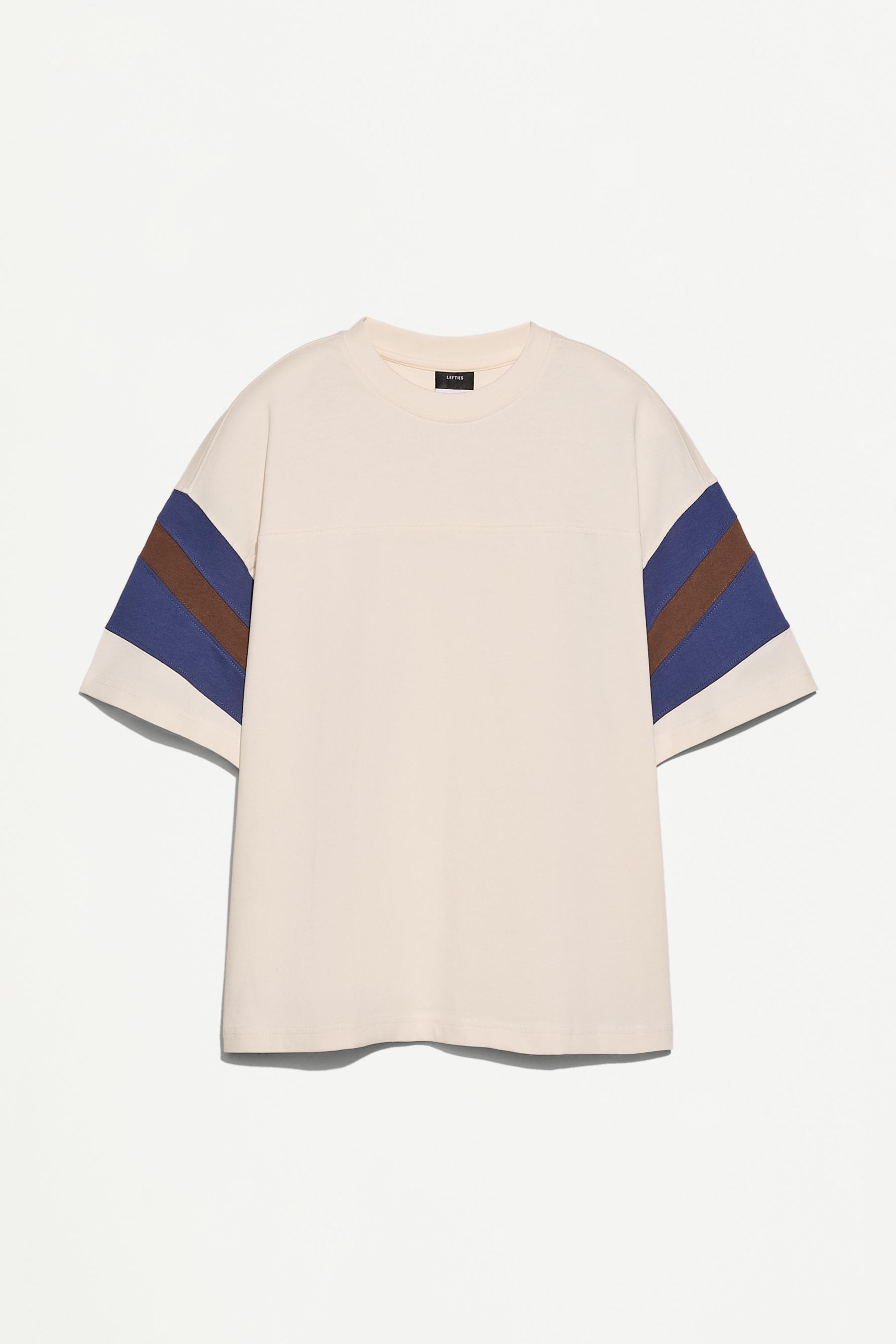 Color block band T-shirt — LIGHT BEIGE