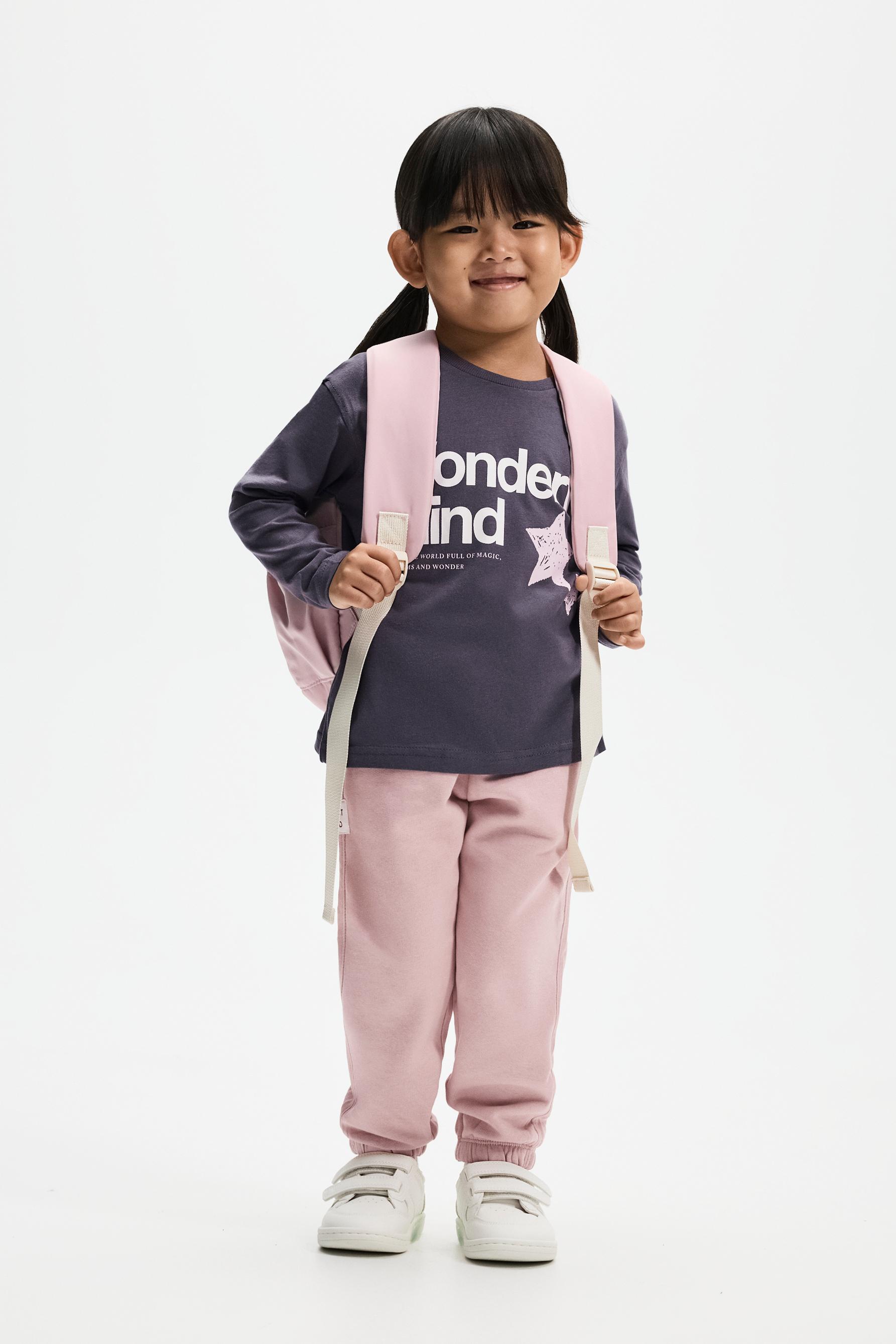 5-pack of mixed T-shirt and fleece jogger sets — PALE PINK