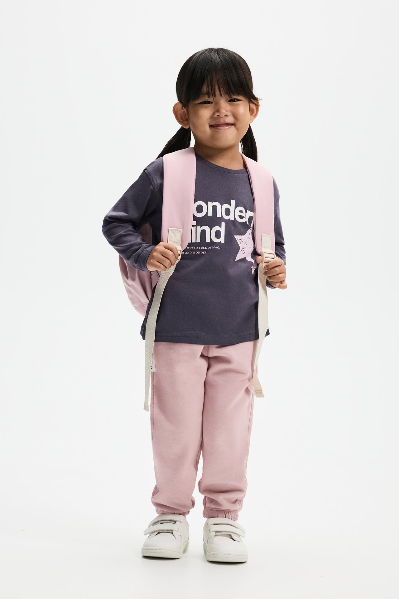 5-pack of mixed T-shirt and fleece jogger sets — PALE PINK