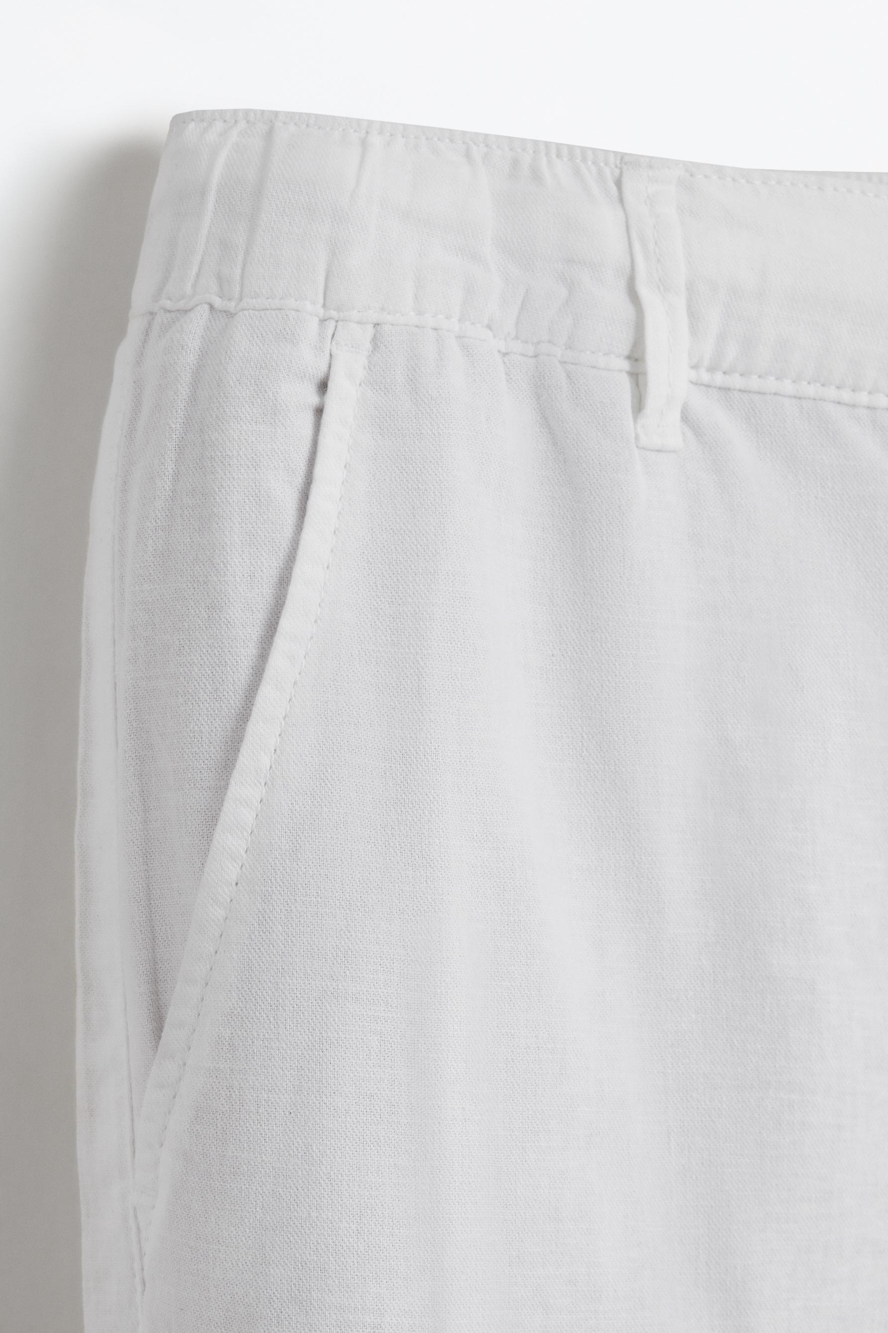 Cotton - linen smart trousers — WHITE