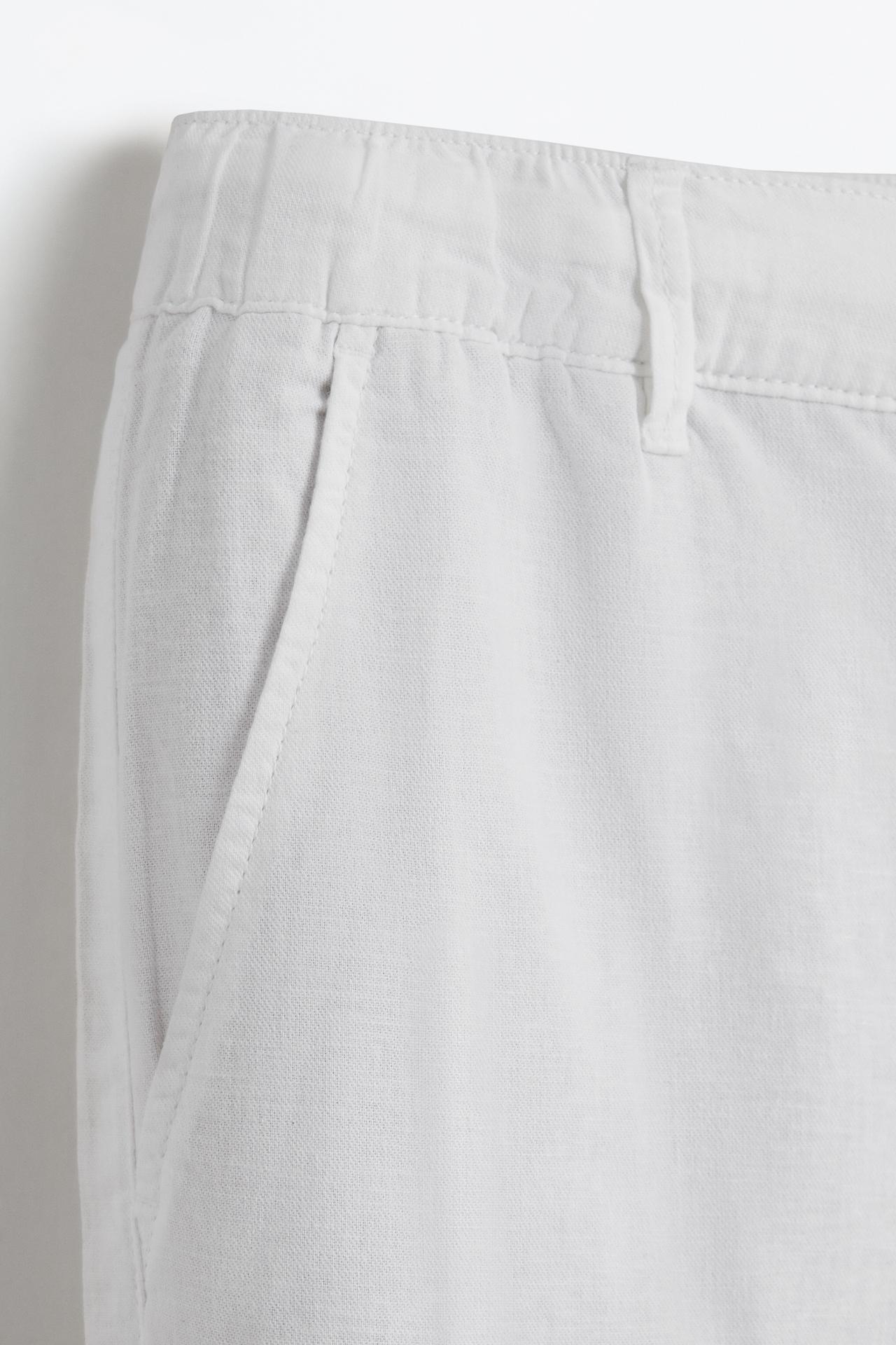 Cotton - linen smart trousers — WHITE