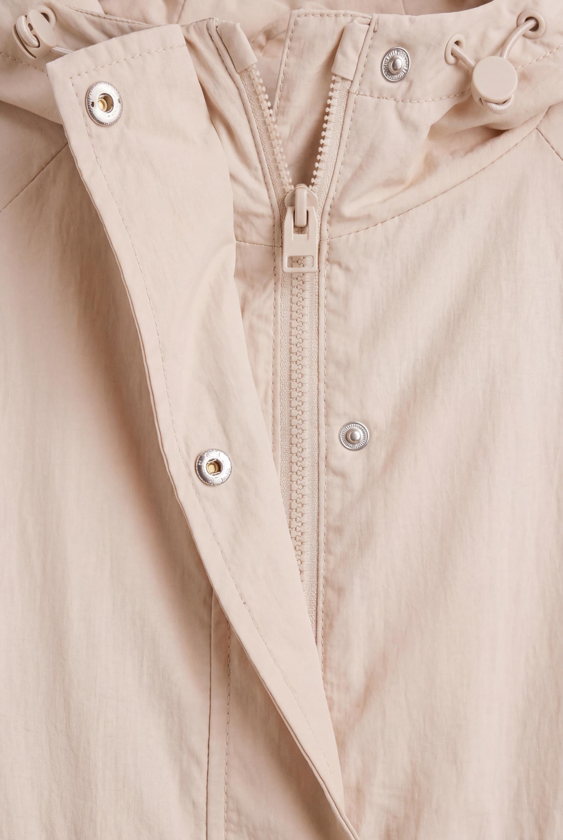 Cropped hooded windbreaker — ECRU