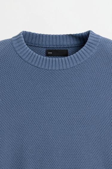 Textured knit sweater — BLUE 7
